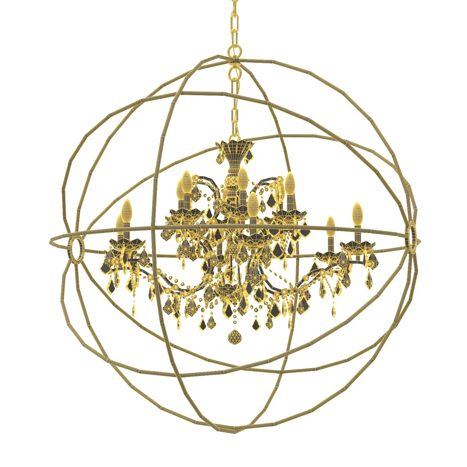 Geneva 18 Light 44 inch Wide Crystal Chandelier 3D Model_07