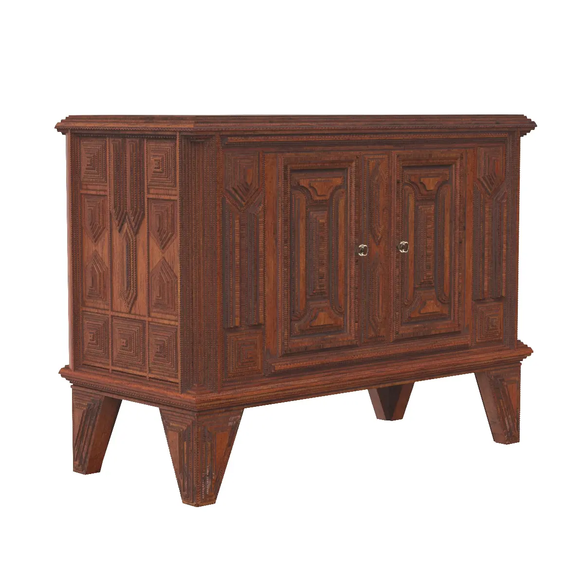 Impressive Tramp Art Cupboard 3D Model_01