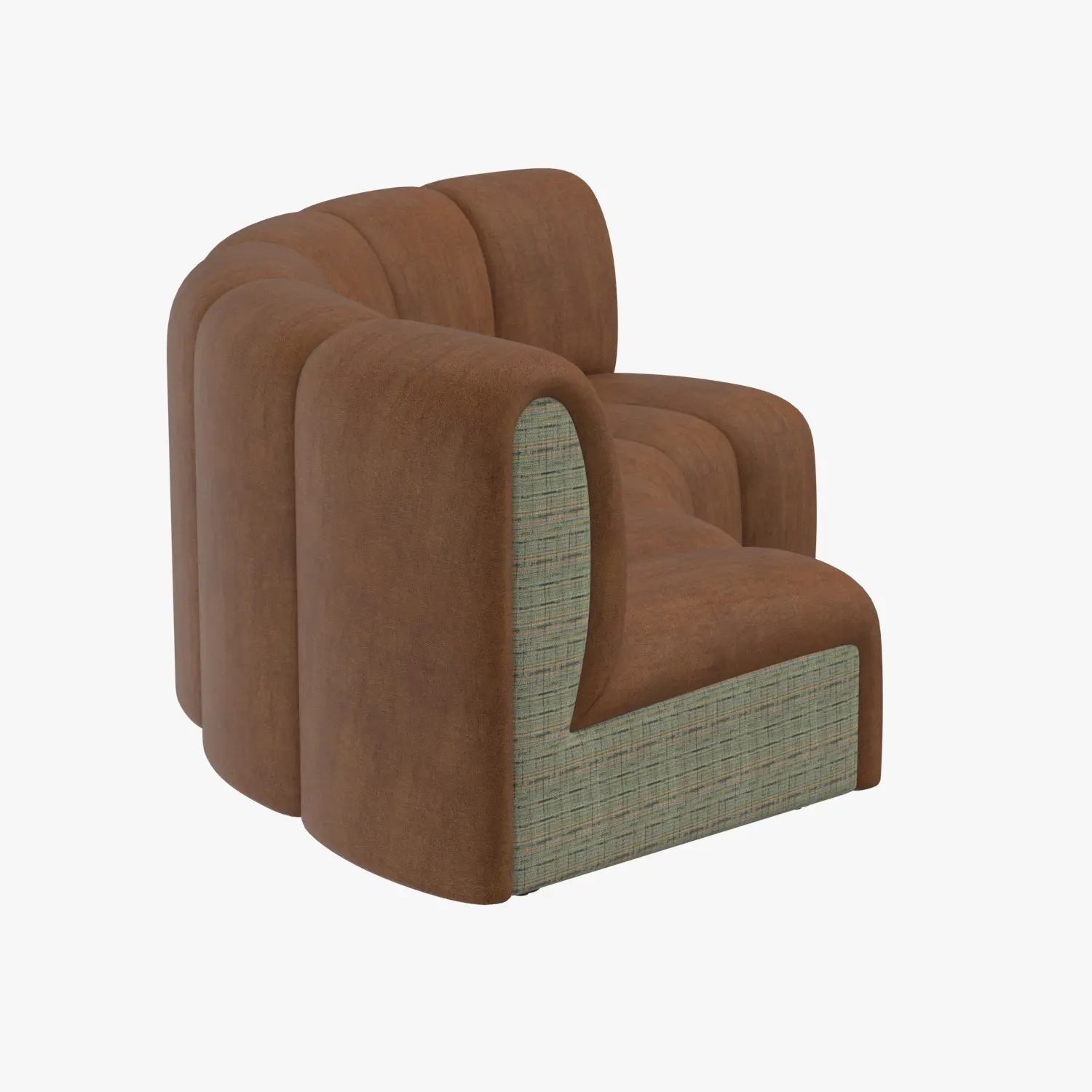 Infinity Cognac Velvet Modular Sectional Sofa 3D Model_03