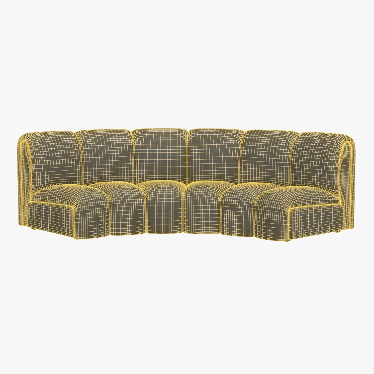Infinity Cognac Velvet Modular Sectional Sofa 3D Model_07