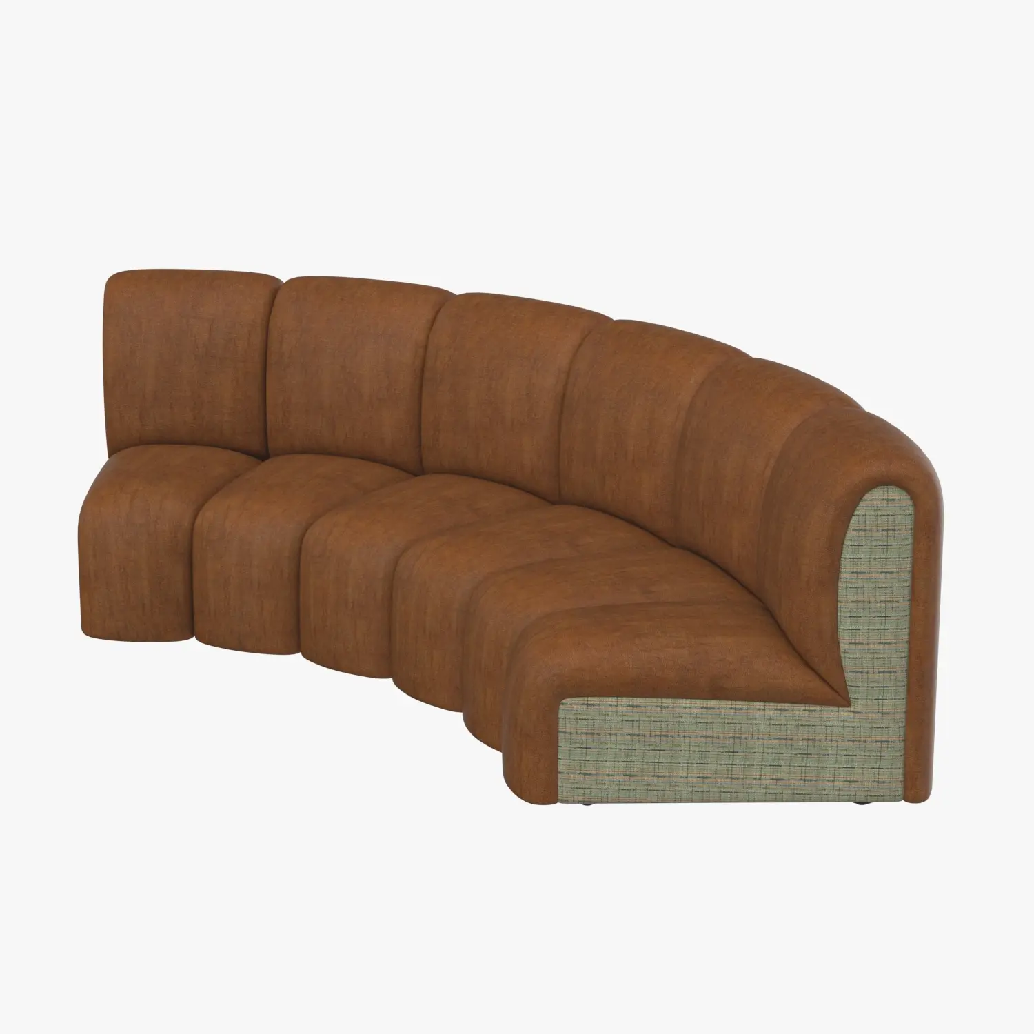 Infinity Cognac Velvet Modular Sectional Sofa 3D Model_06