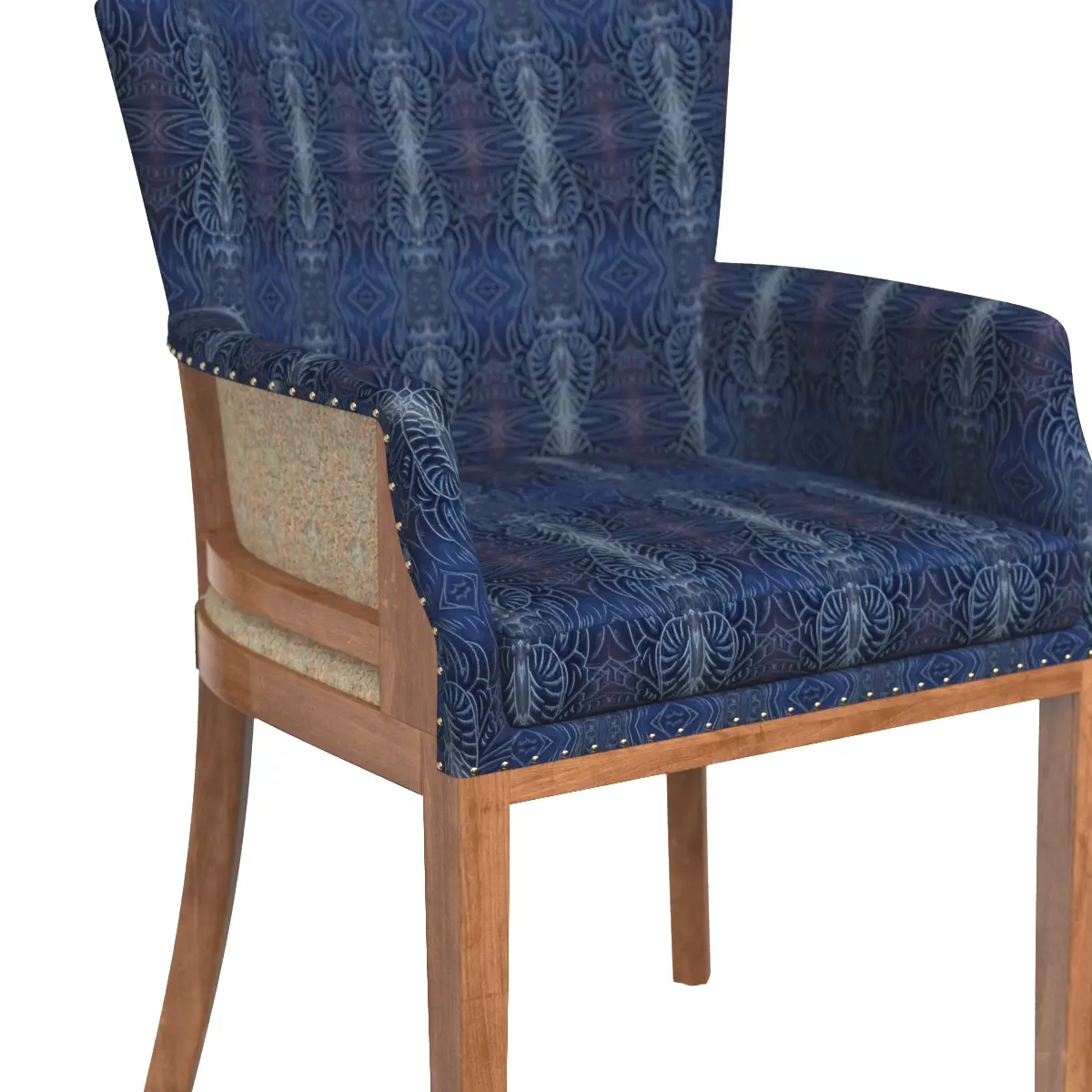 Oakwood Linen Dining Chair 3D Model_05