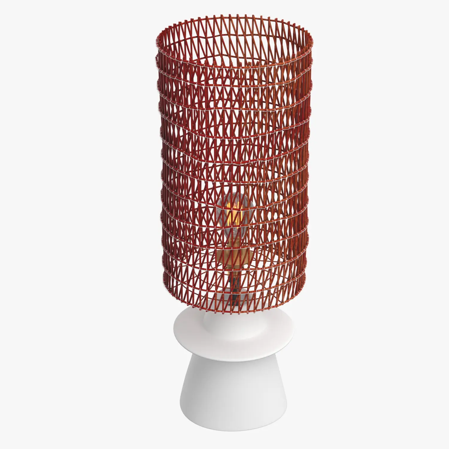 Plaster And Wicker Bookshelf Lamp 3D Model_06