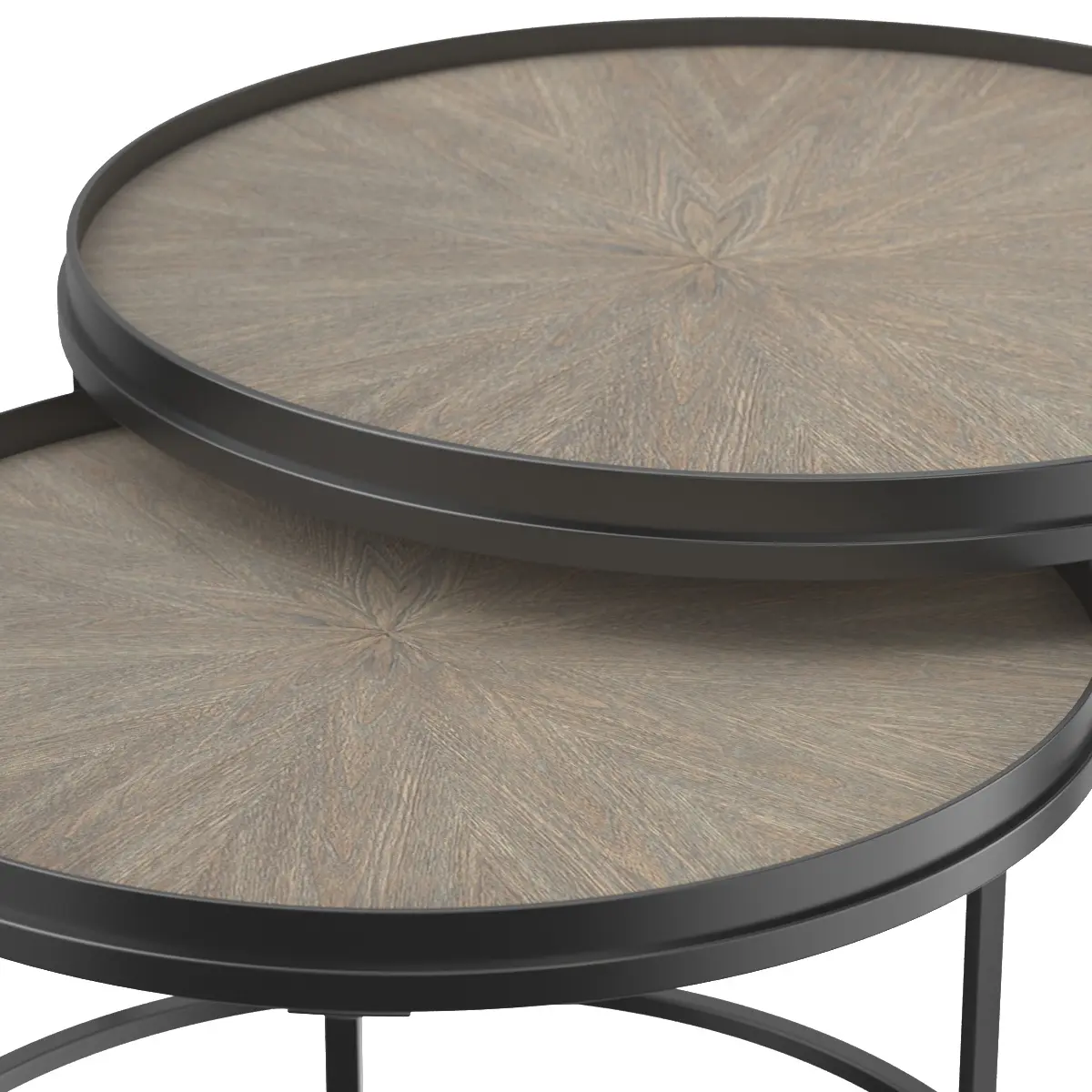 Round Nesting Tables Weathered Elm 3D Model_05