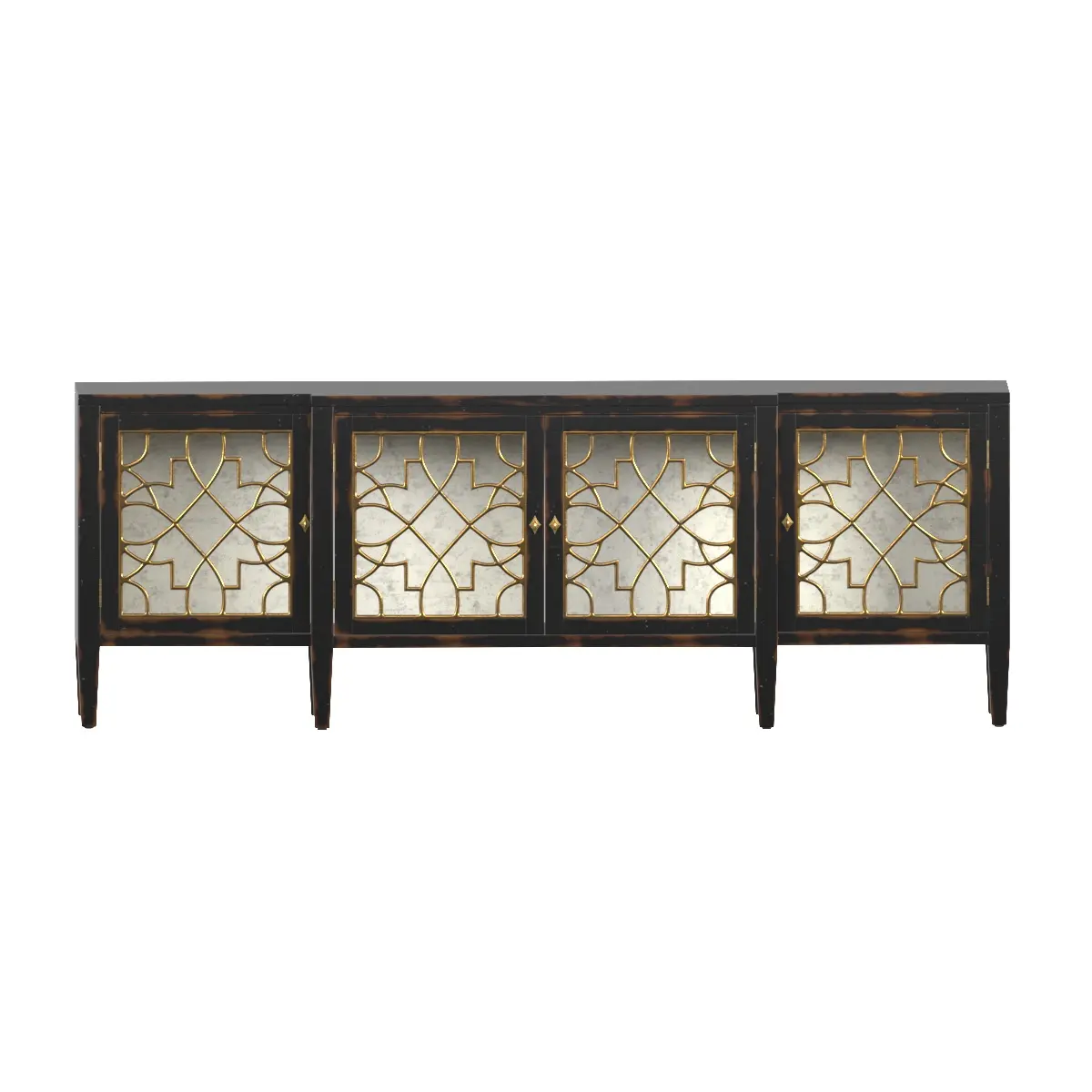 Sanctuary 4-Door Mirrored Console Ebony 3D Model_06