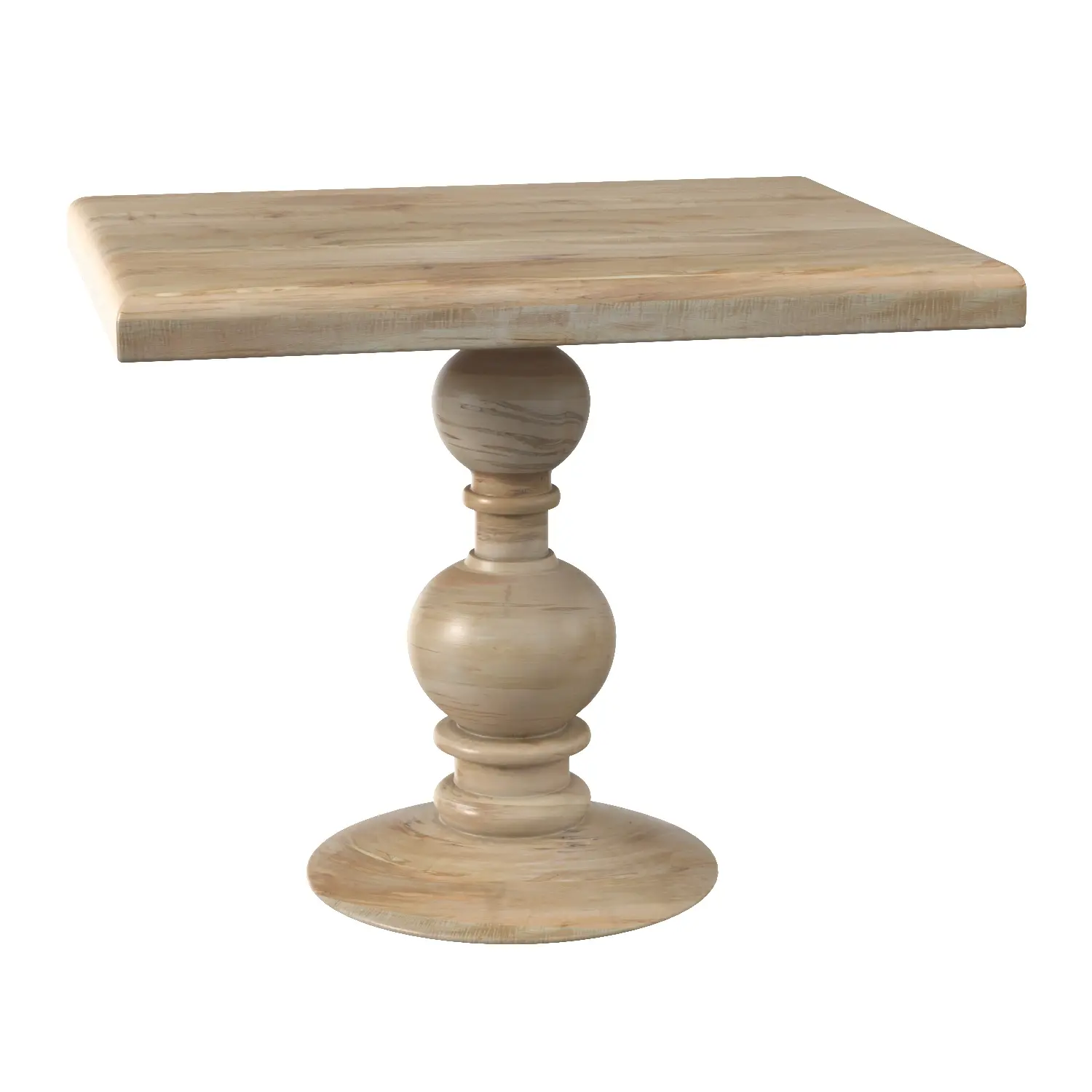 Square Wood Dining Table 3D Model_01