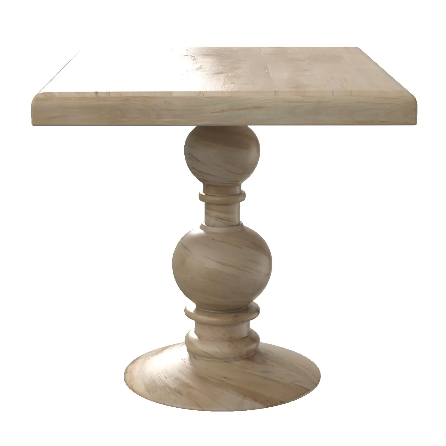 Square Wood Dining Table 3D Model_04