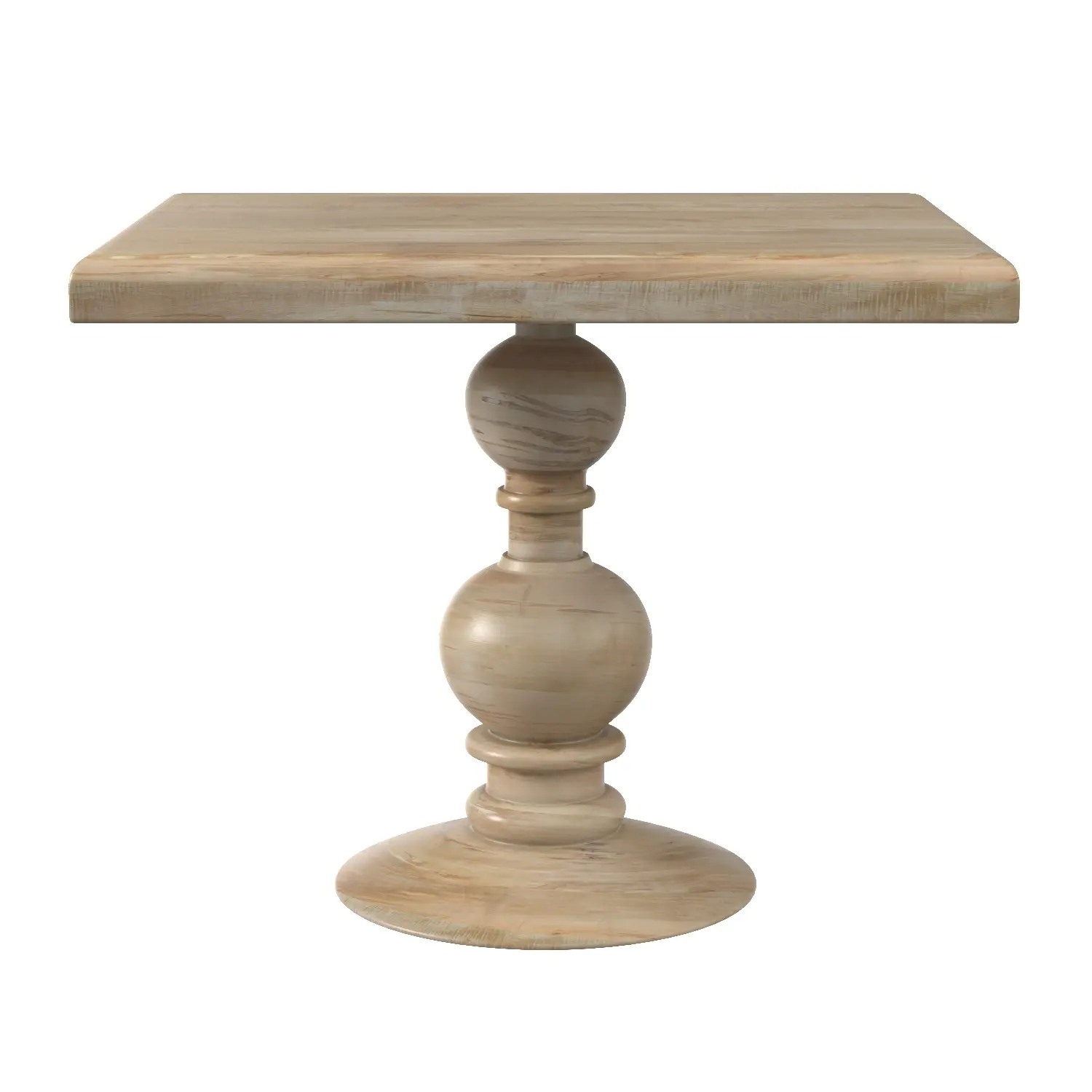 Square Wood Dining Table 3D Model_06