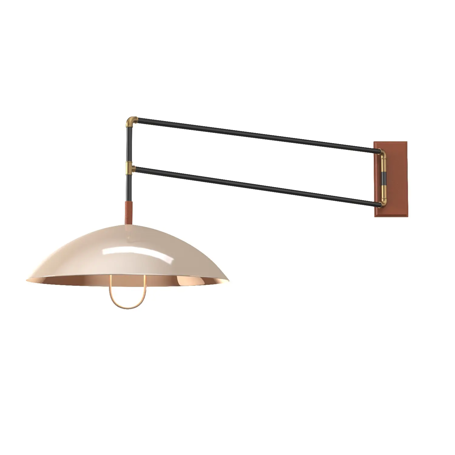 Steel Swing Dome Wall Light 3D Model_01