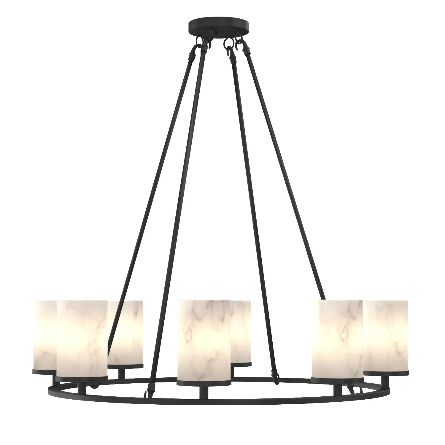 Windham Round Alabaster Chandelier 3D Model_01