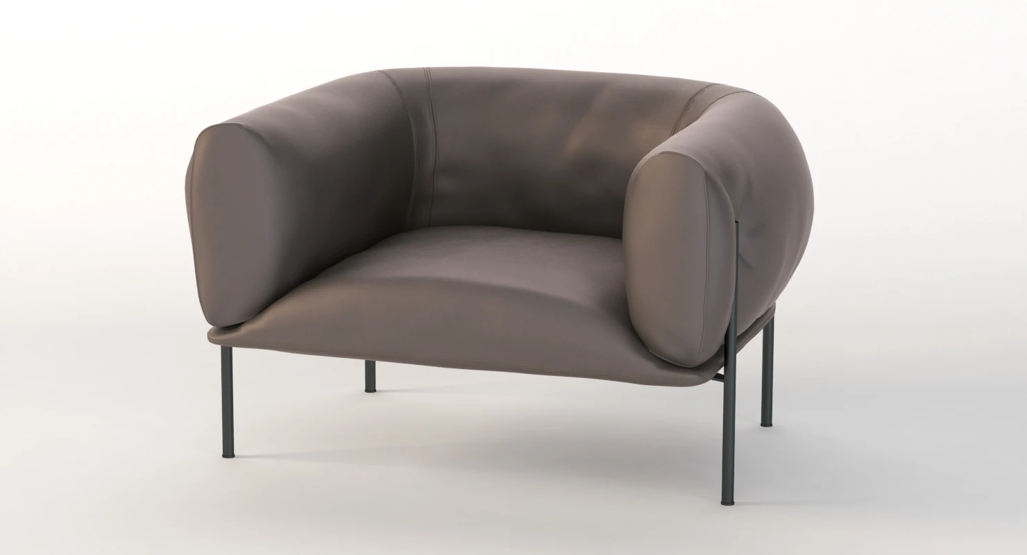 Rondo Leather Lounge Armchair By Lucy Kurrein 3D Model_010