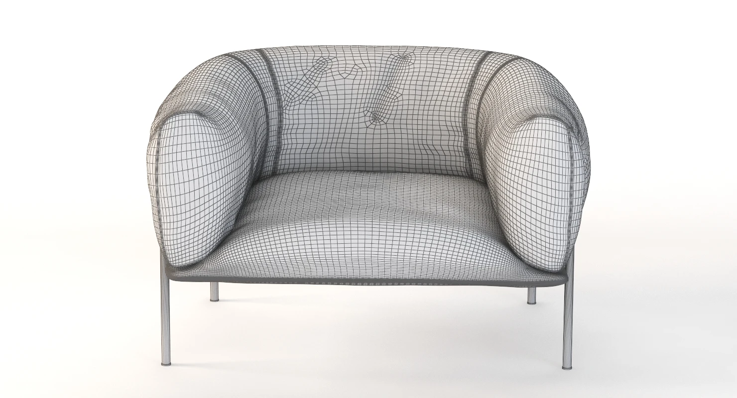 Rondo Leather Lounge Armchair By Lucy Kurrein 3D Model_011