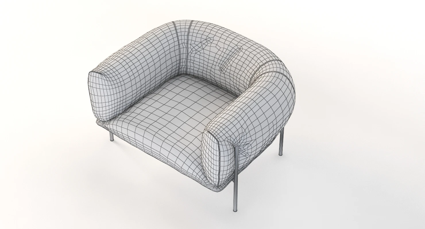 Rondo Leather Lounge Armchair By Lucy Kurrein 3D Model_012