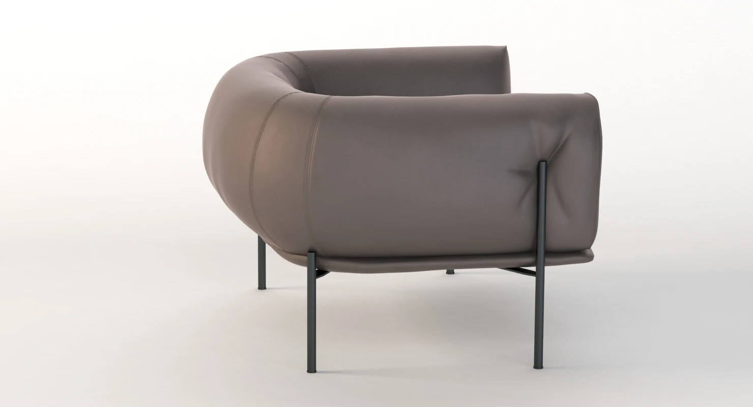 Rondo Leather Lounge Armchair By Lucy Kurrein 3D Model_04