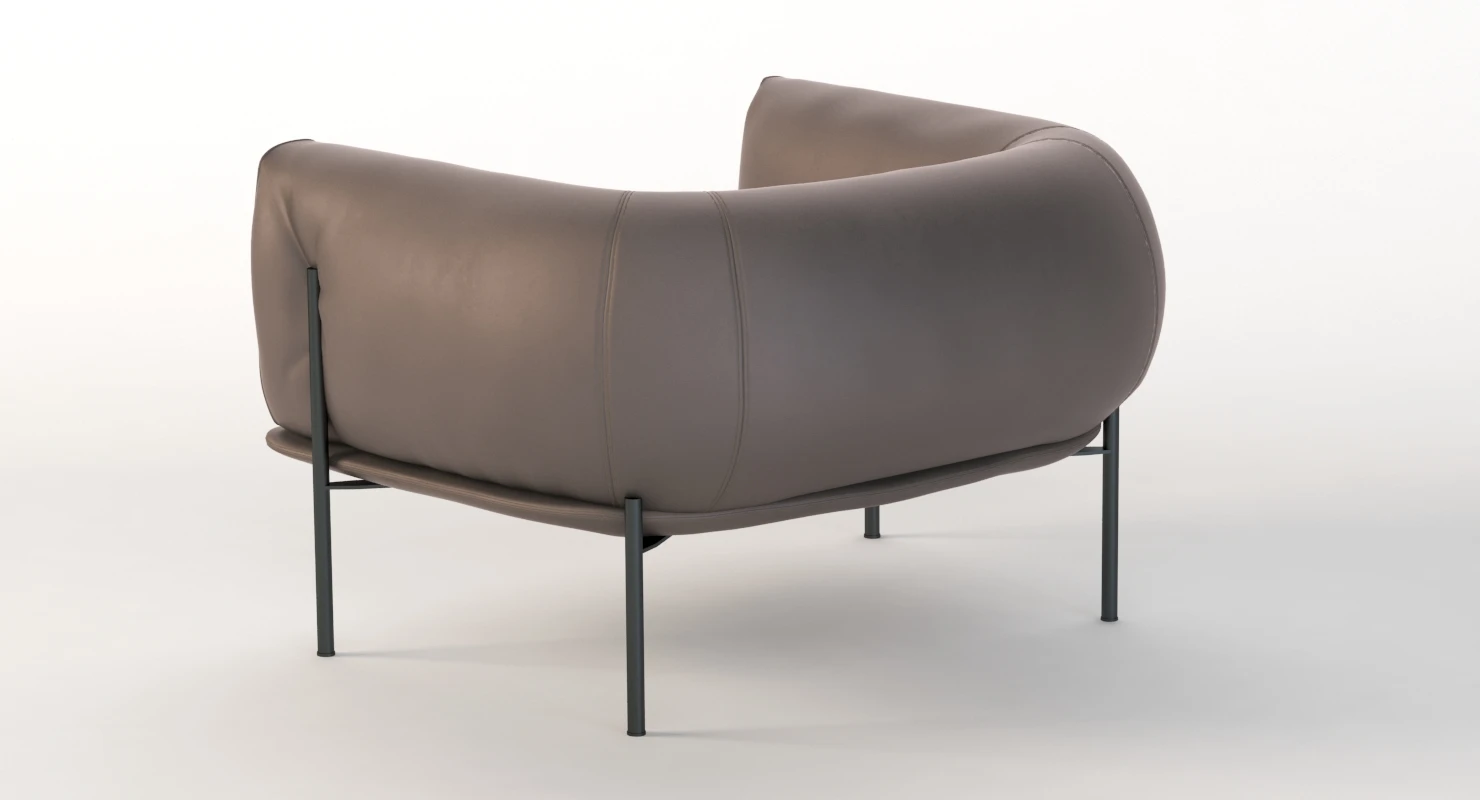 Rondo Leather Lounge Armchair By Lucy Kurrein 3D Model_06