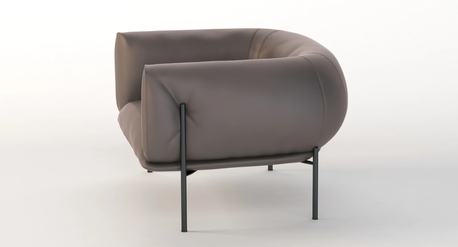 Rondo Leather Lounge Armchair By Lucy Kurrein 3D Model_07