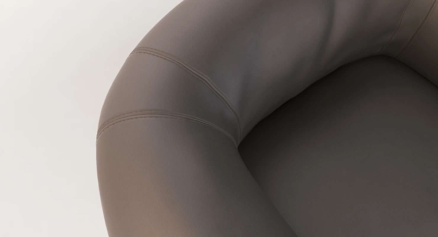 Rondo Leather Lounge Armchair By Lucy Kurrein 3D Model_08