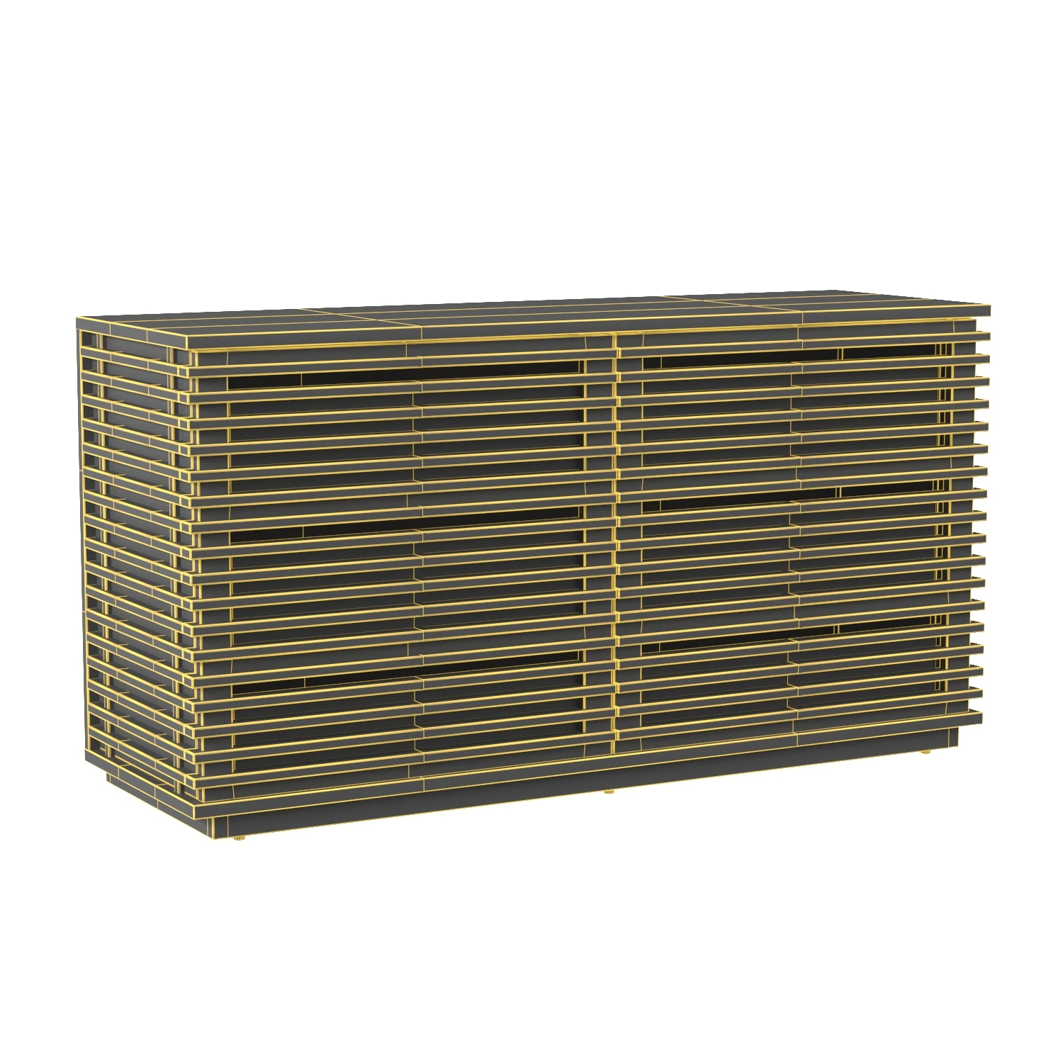 Linear 6 Drawer Walnut Dresser 3D Model_07