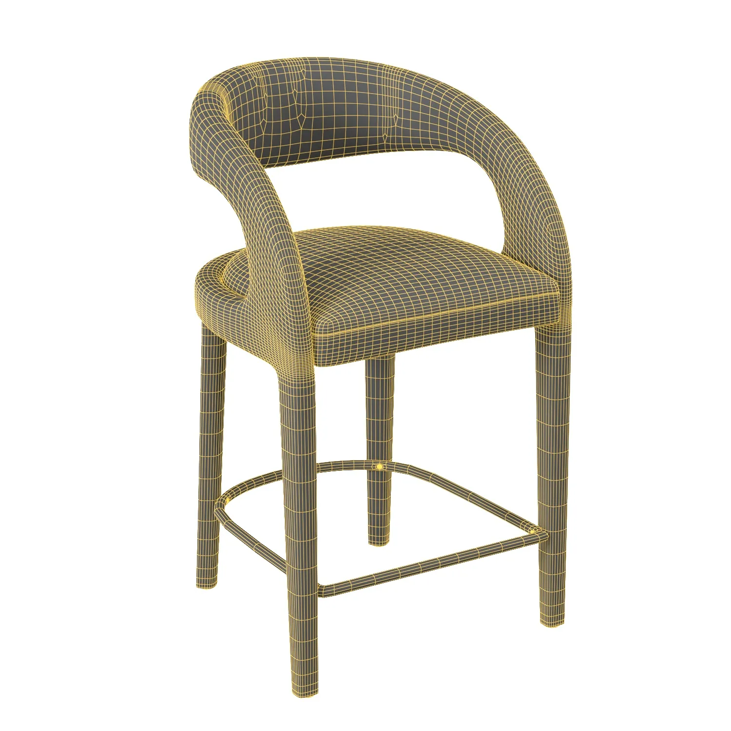 Boucle Hagen Counter Stool 3D Model_07