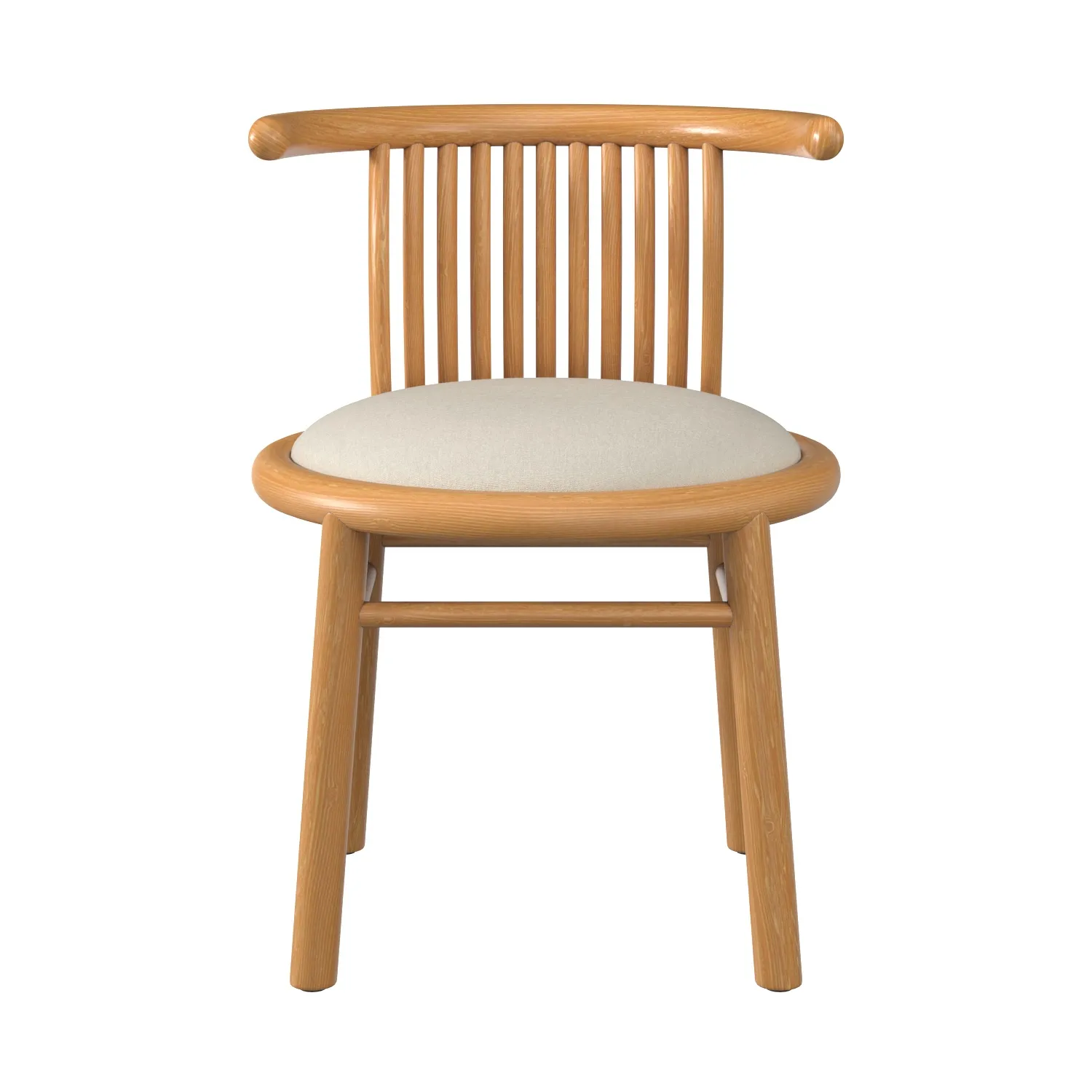 Mathilde Curved Slatted Wood Dining Chair PBR 3D Model_04