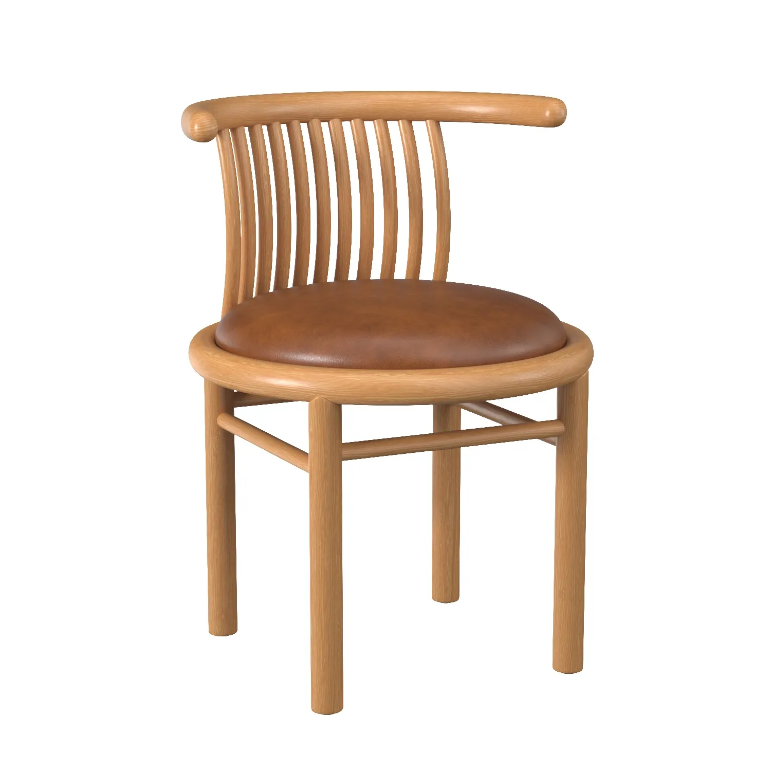 Mathilde Leather Dining Chair PBR 3D Model_01