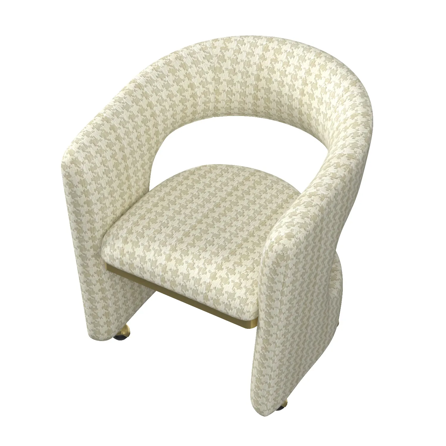 Sarrono Curved Neutral Swivel Desk Chair PBR 3D Model_06