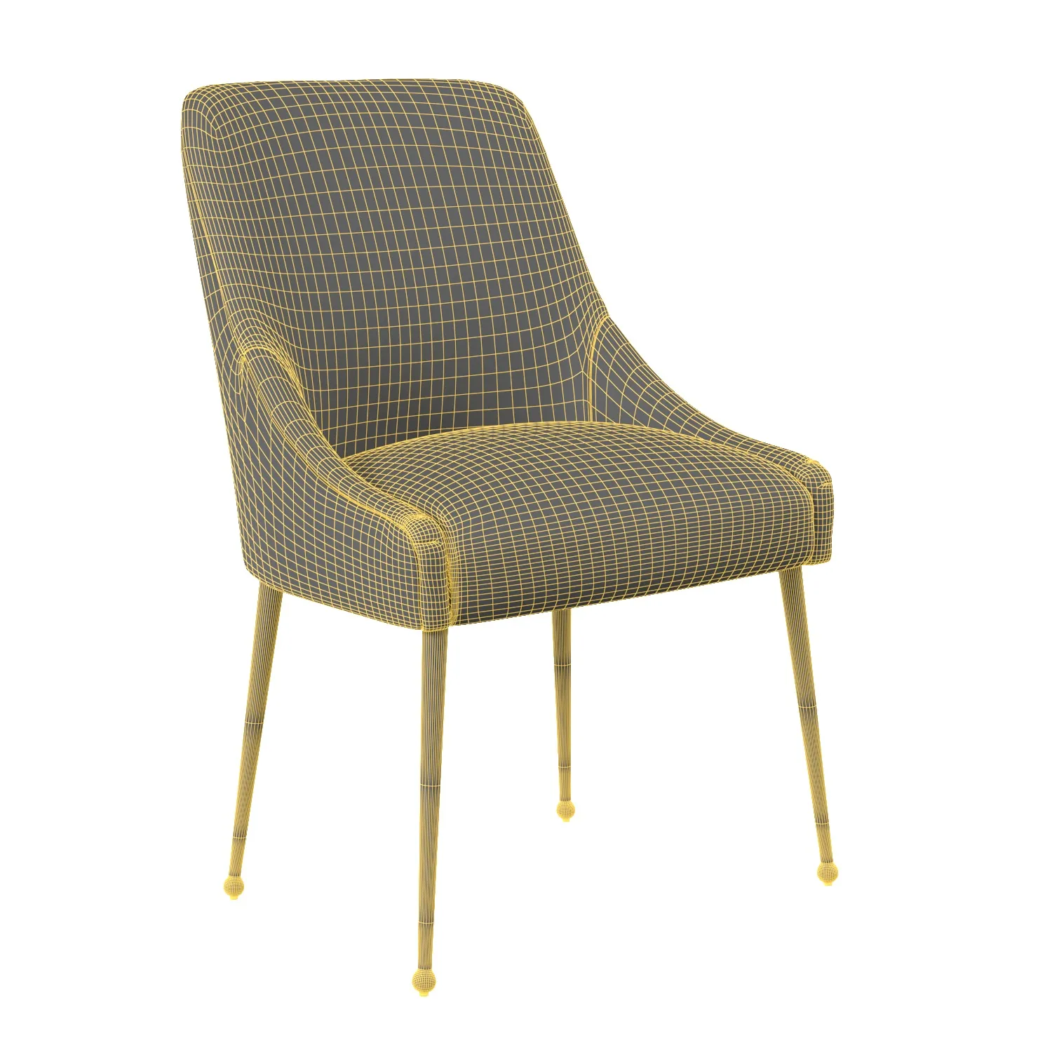 Velvet Elowen Chair PBR 3D Model_07