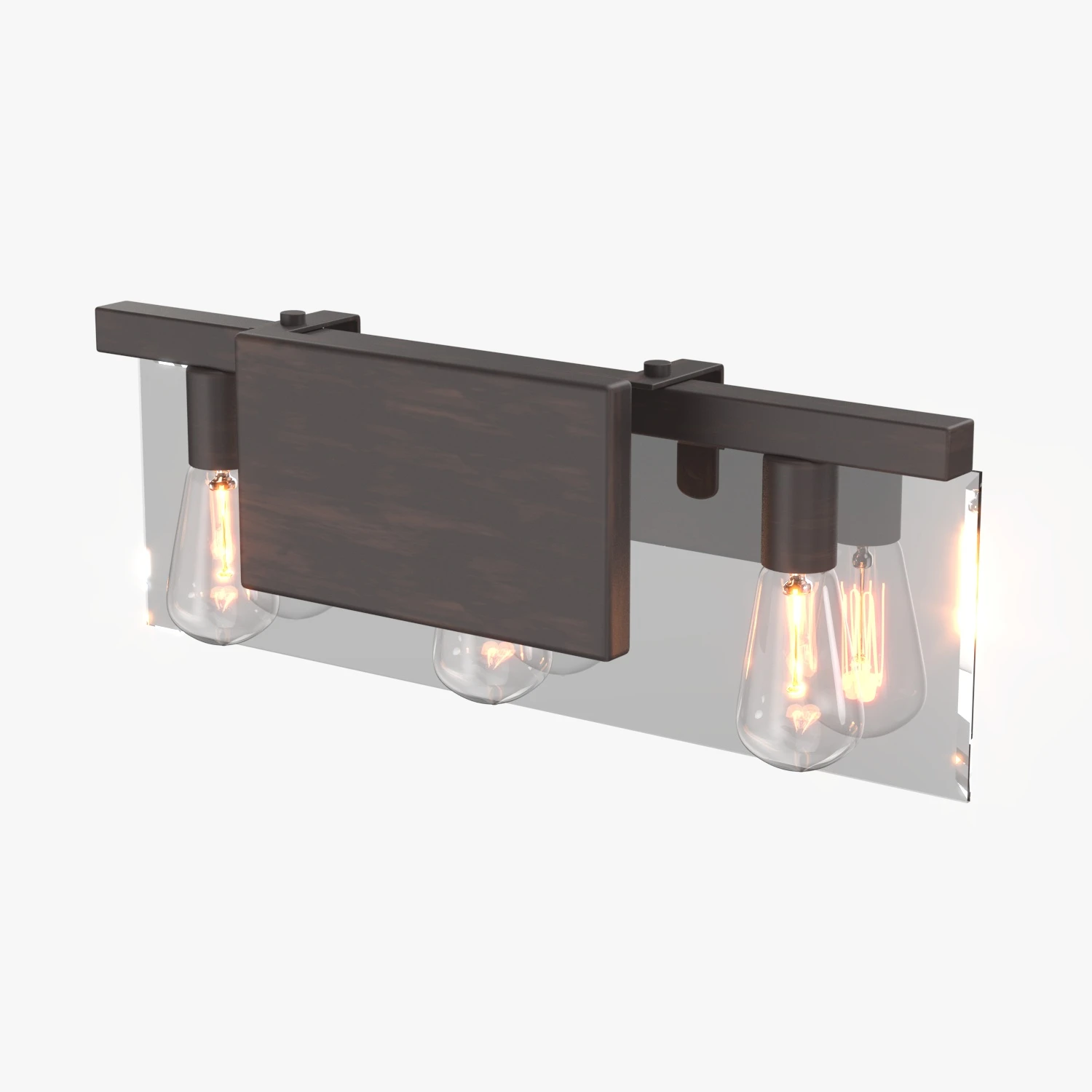 Antique Bronze Clear Glass Luxe Bath Vanity Light 3D Model_06