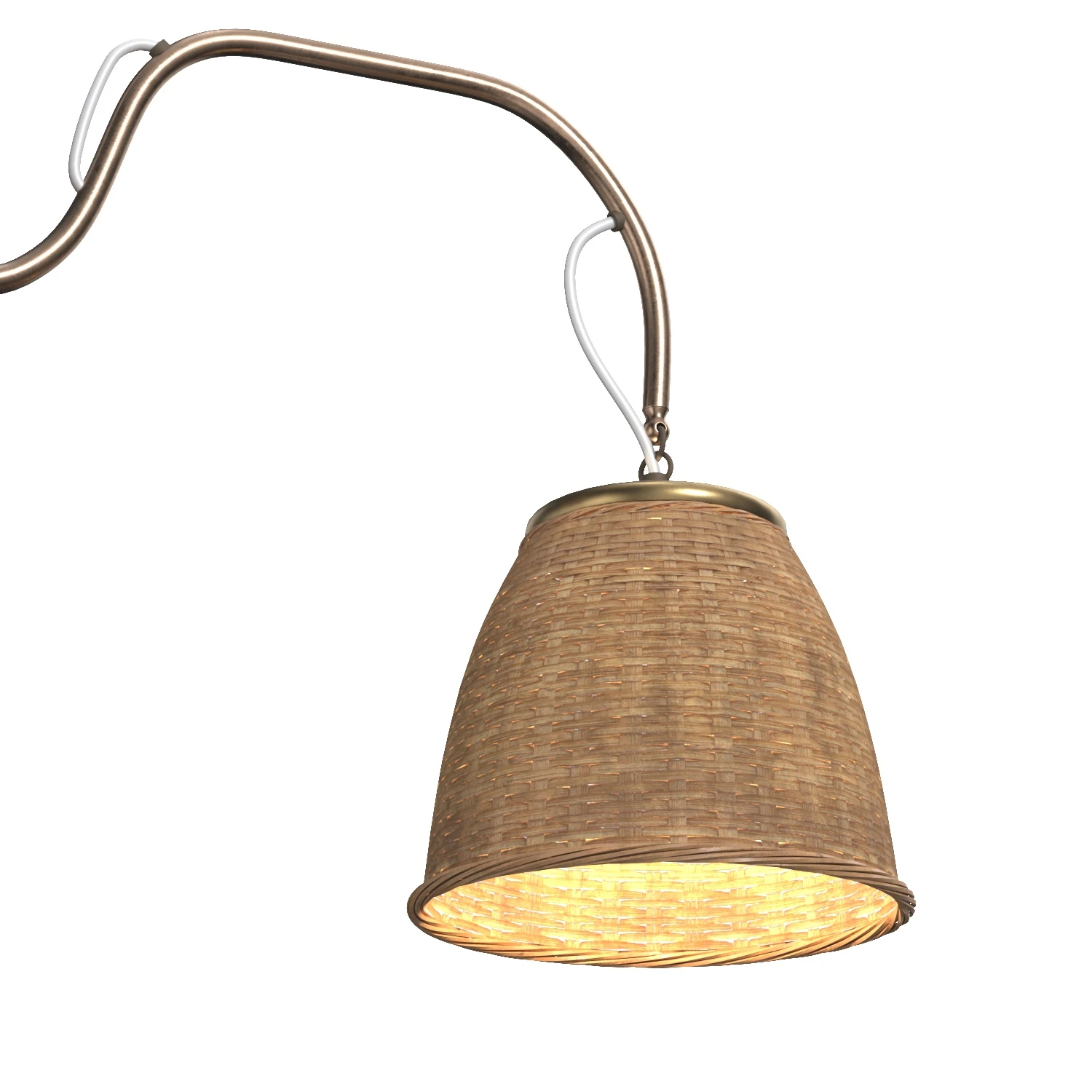 Swedish Wall Light Brass Rattan Sweden 1922 PBR 3D Model_06