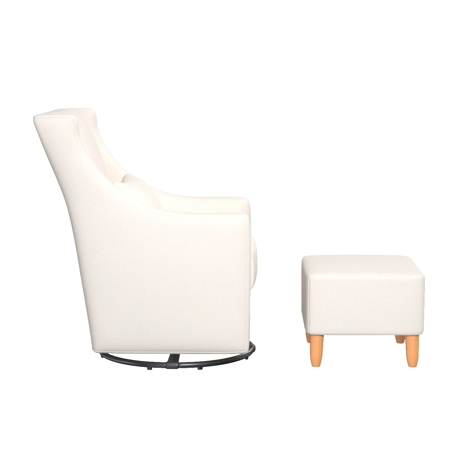 Toco Swivel Glider Ottoman With Footstool PBR 3D Model_03