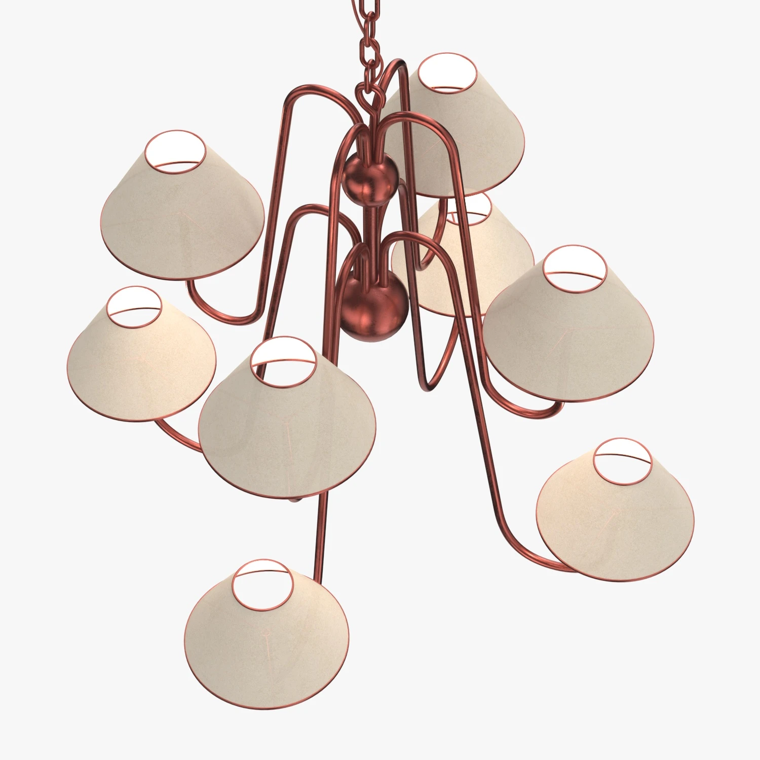 Eight Armed Bouquet Chandelier PBR 3D Model_06