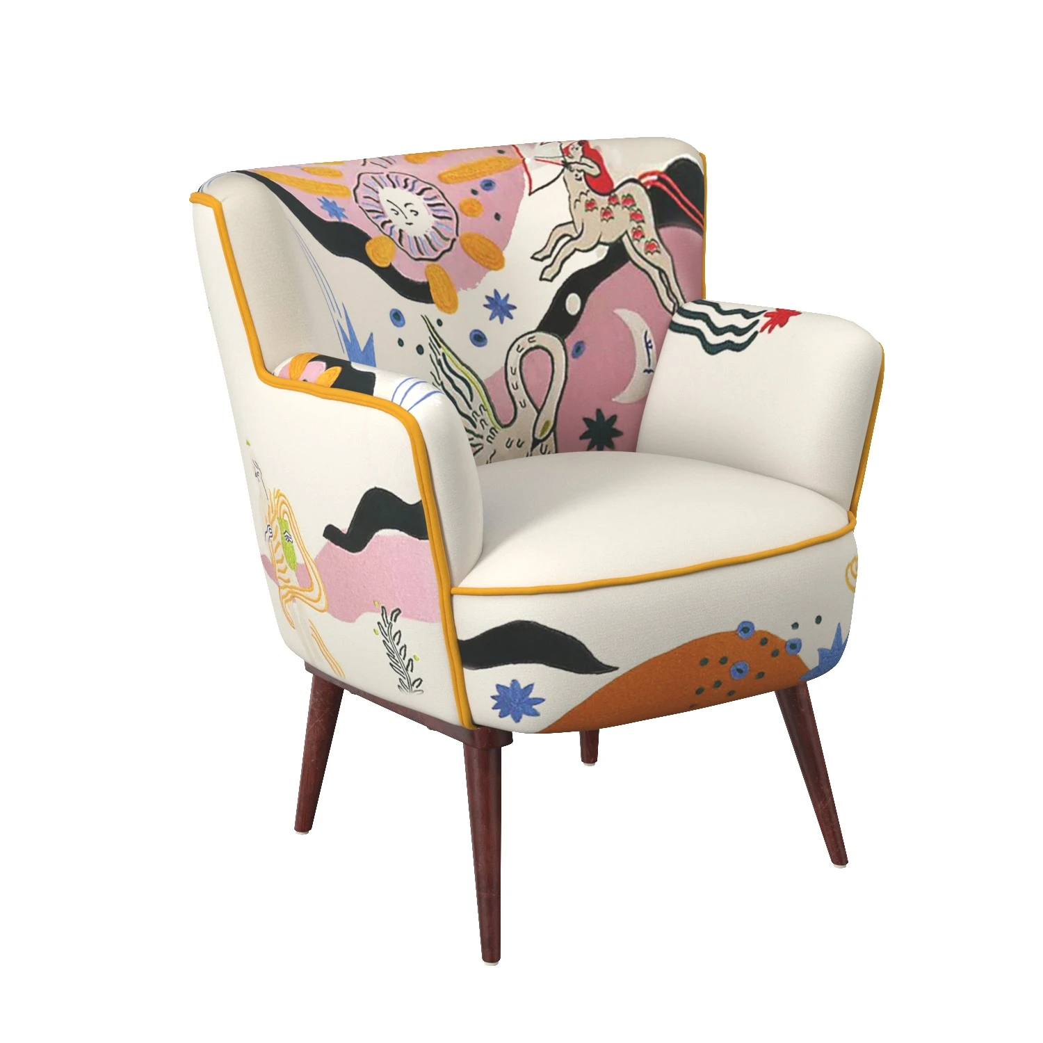 Celestial Petite Accent Chair PBR 3D Model_01