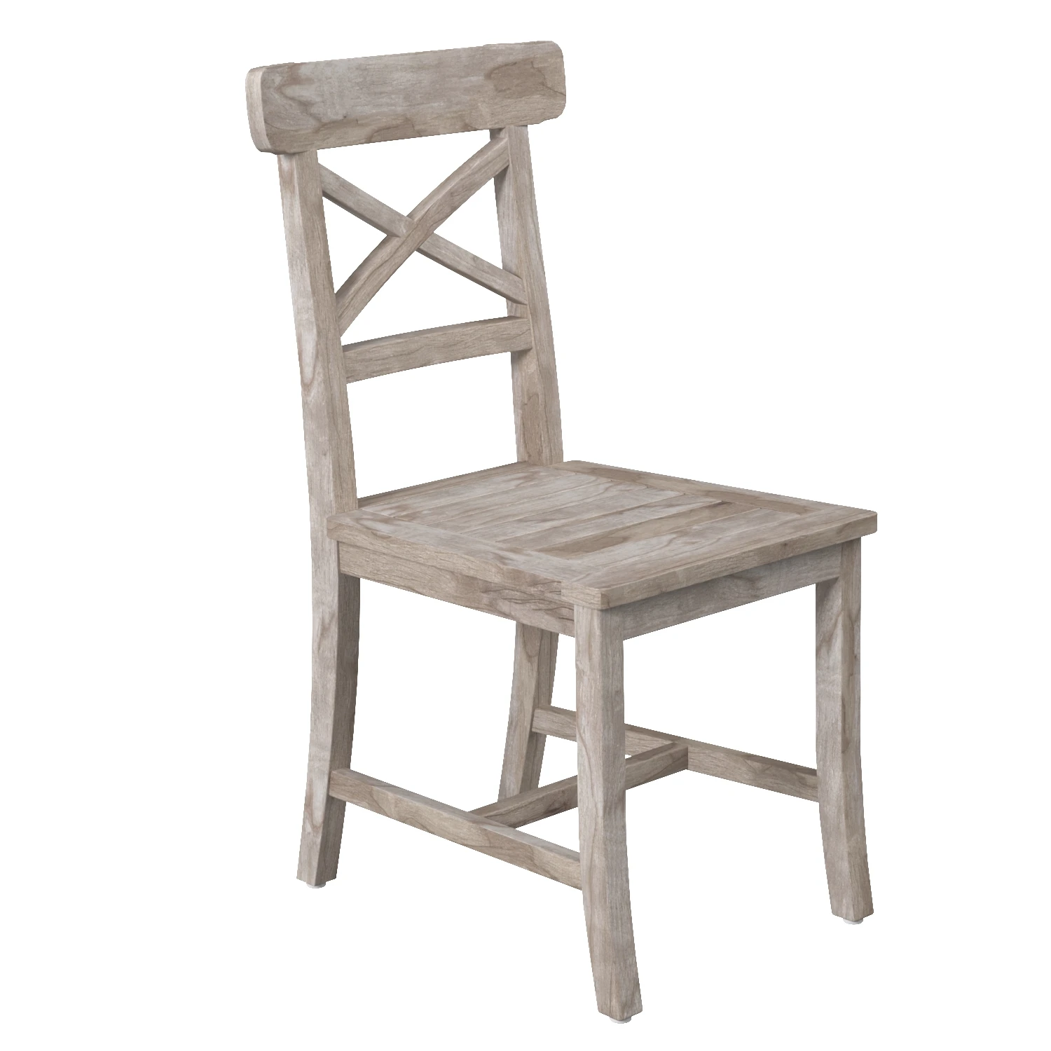 Crossback Teak Side Chair PBR 3D Model_01