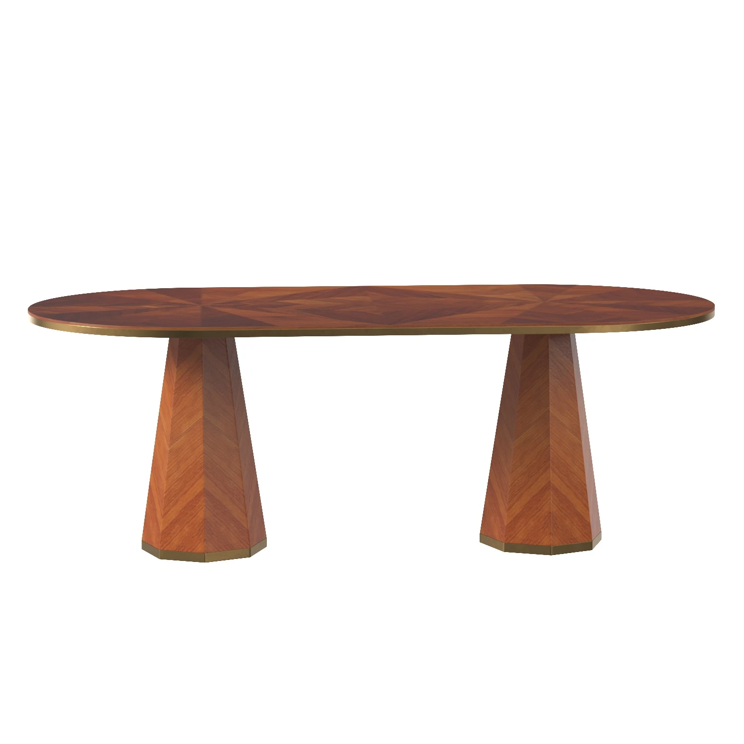 Quillen Marquetry Double Pedestal Dining Table PBR 3D Model_01