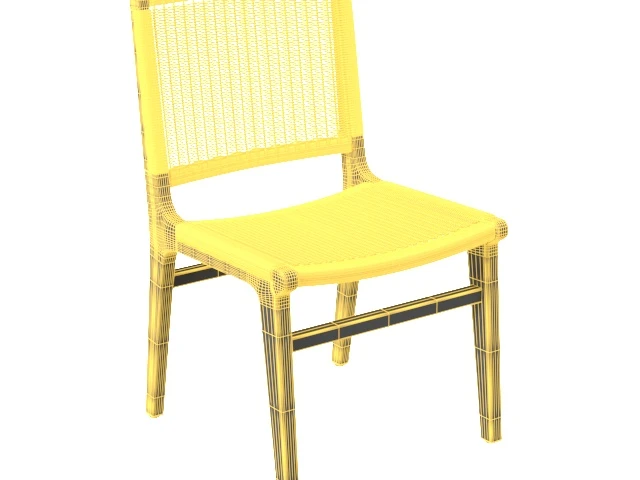 Wicker Teak Side Chair Terrain PBR 3D Model_07