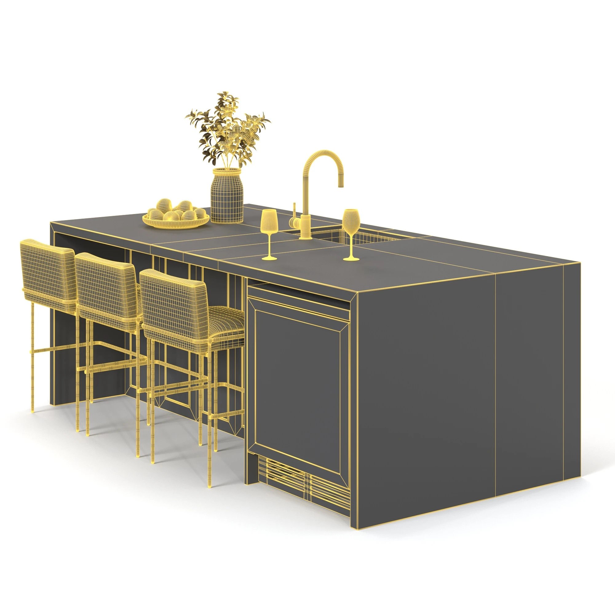 Kitchen Island Countertop 06 3D Model_07
