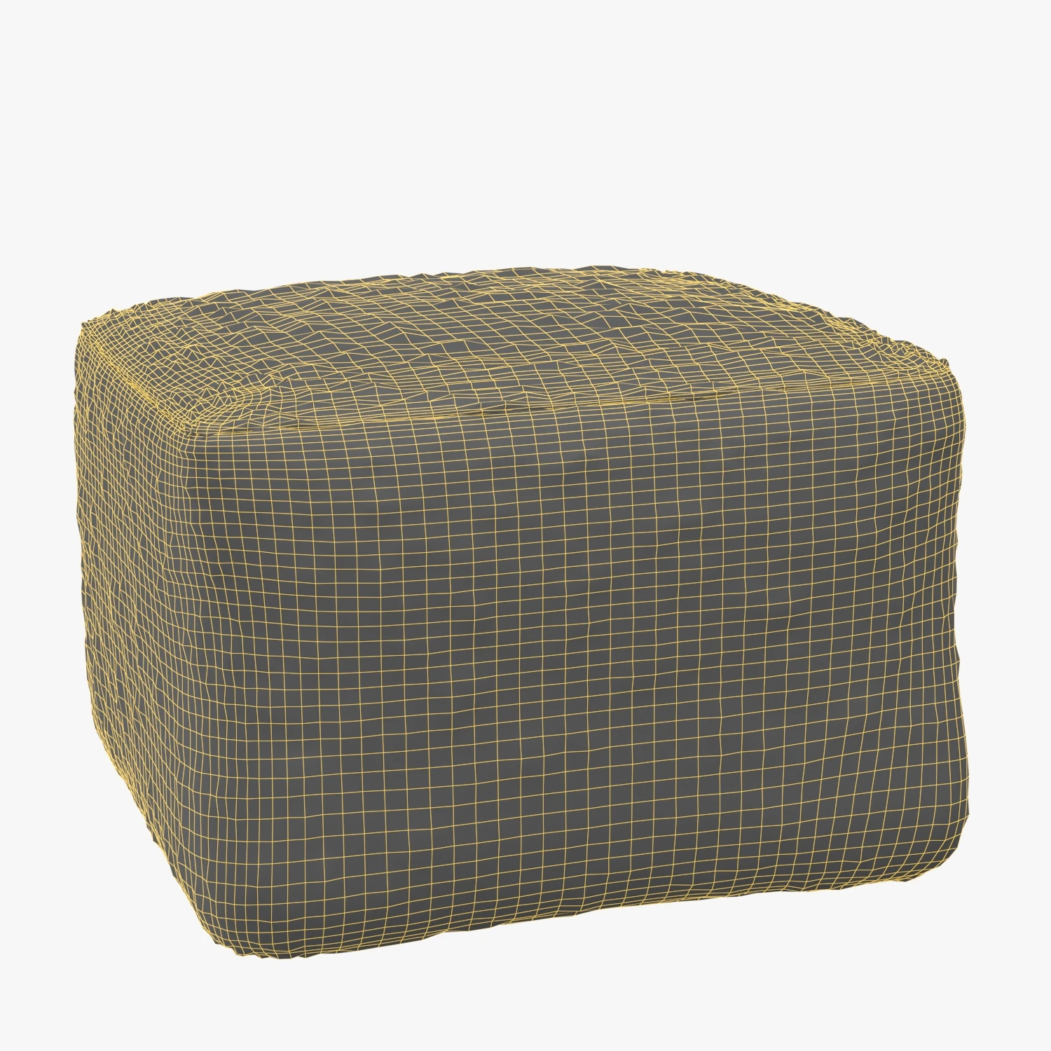Zuri Coastal Beach Brown Woven Rattan Square Ottoman PBR 3D Model_07