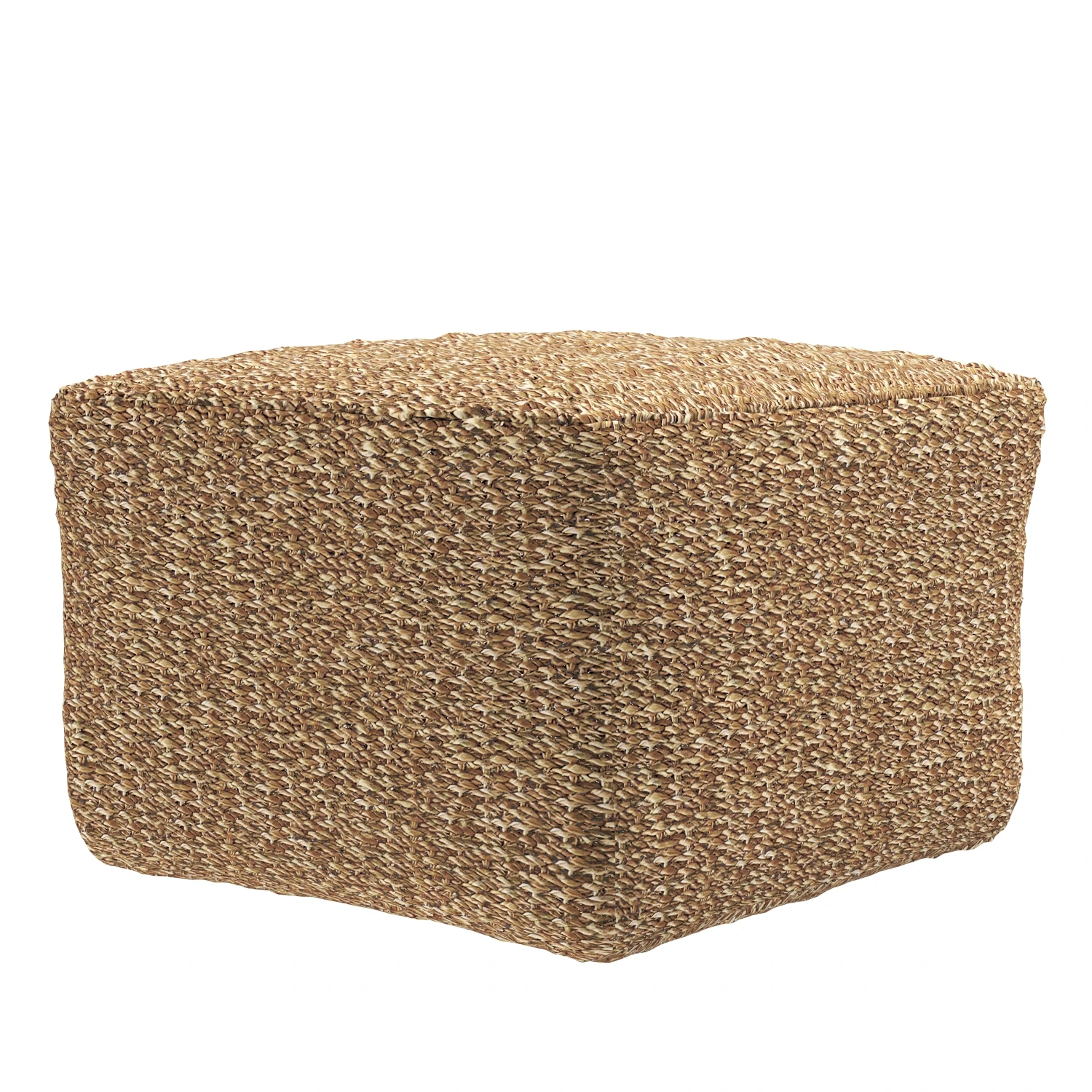 Zuri Coastal Beach Brown Woven Rattan Square Ottoman PBR 3D Model_06