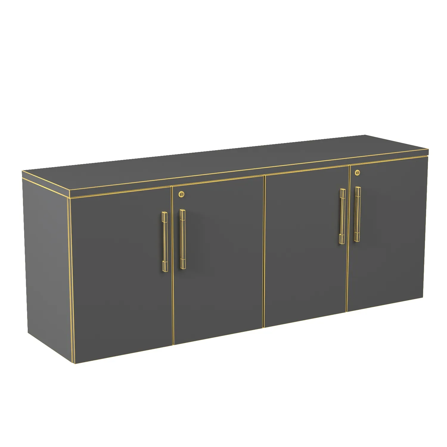 Credenza Double Closed Storage PBR 3D Model_07