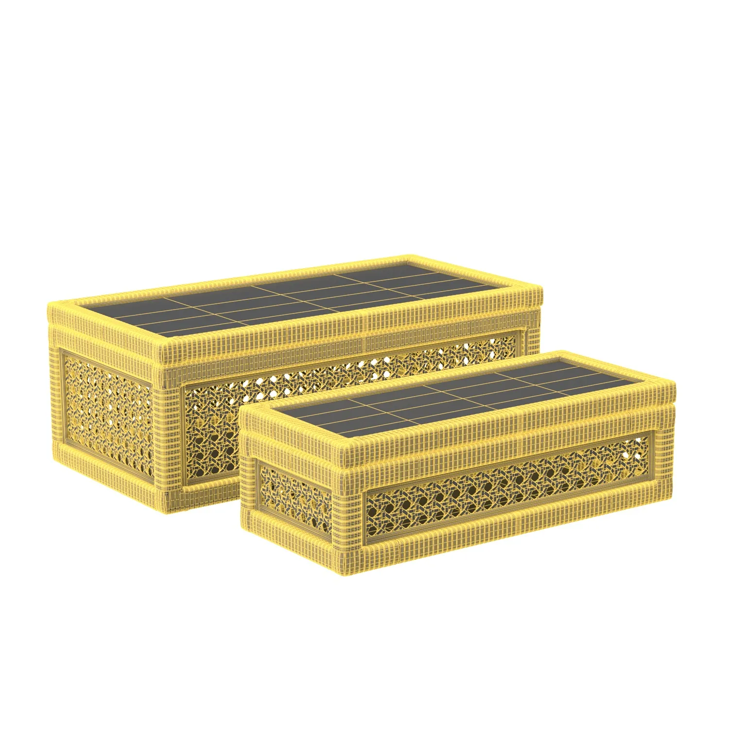Rattan Box With Glass Lid PBR 3D Model_07