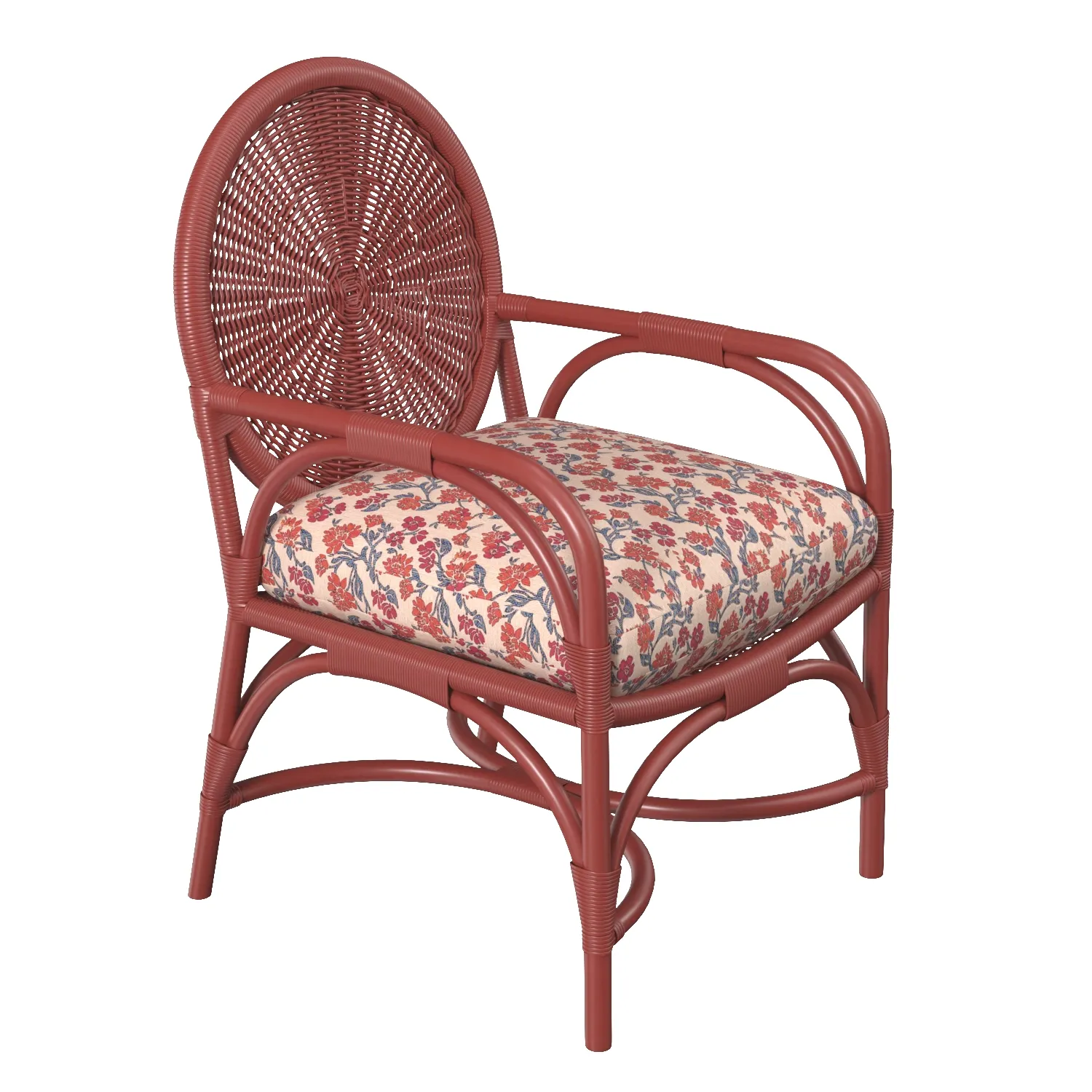 The Rattan Carousel Armchair PBR 3D Model_01