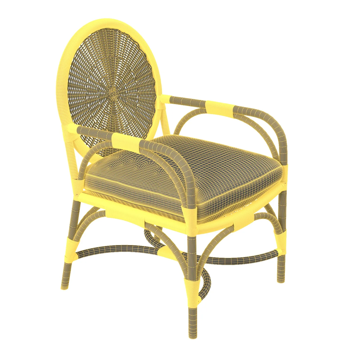 The Rattan Carousel Armchair PBR 3D Model_07