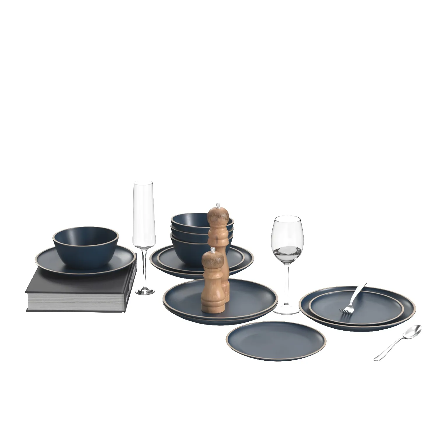 Gufaith Melamine Dinnerware Sets PBR 3D Model_06