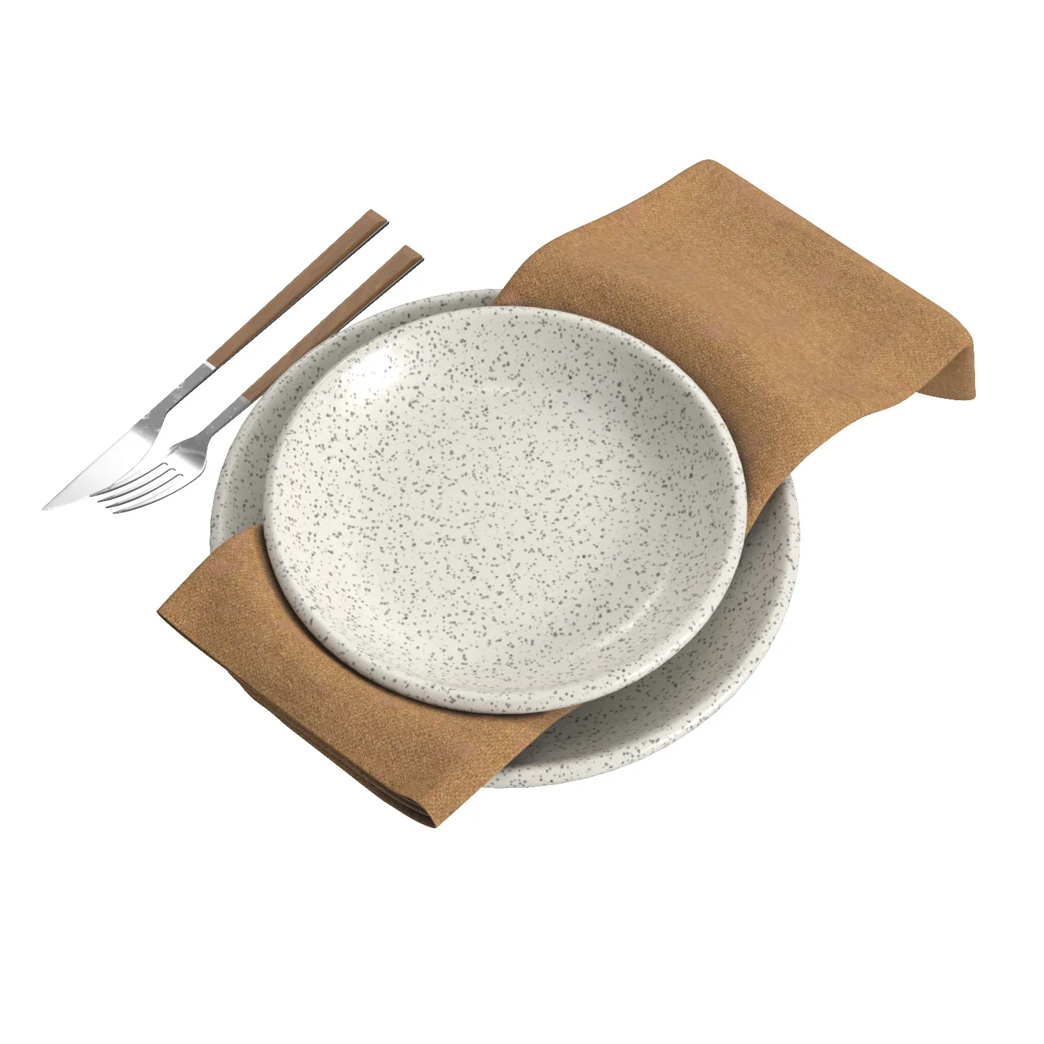 Almond Linen Napkin Set PBR 3D Model_06