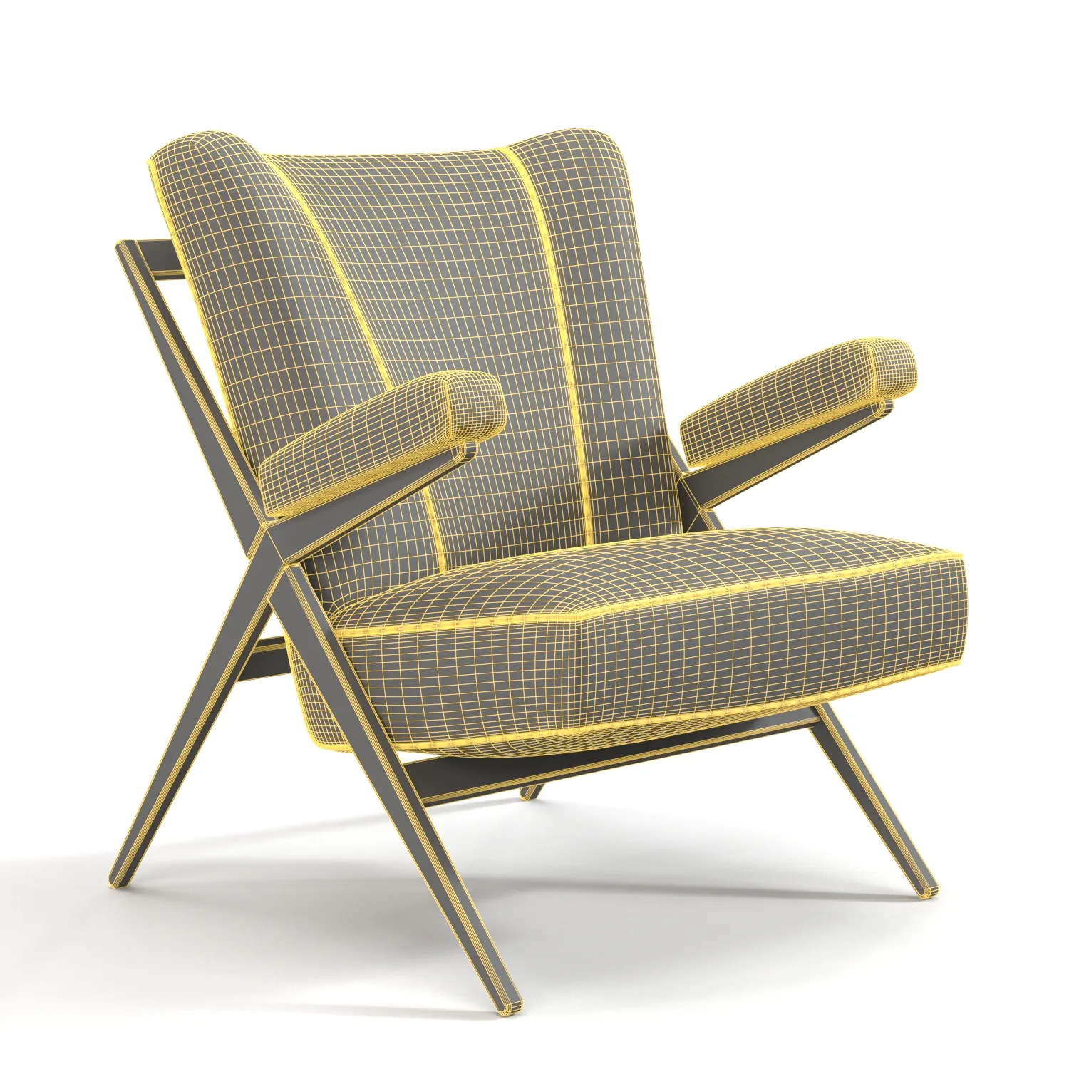 Franco Albini Lounge Chair Ca 832 PBR 3D Model_07