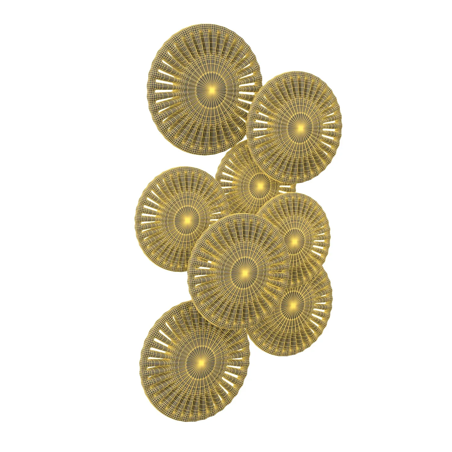 Round Metal Wall Sculpture Artwork 3D Model_07