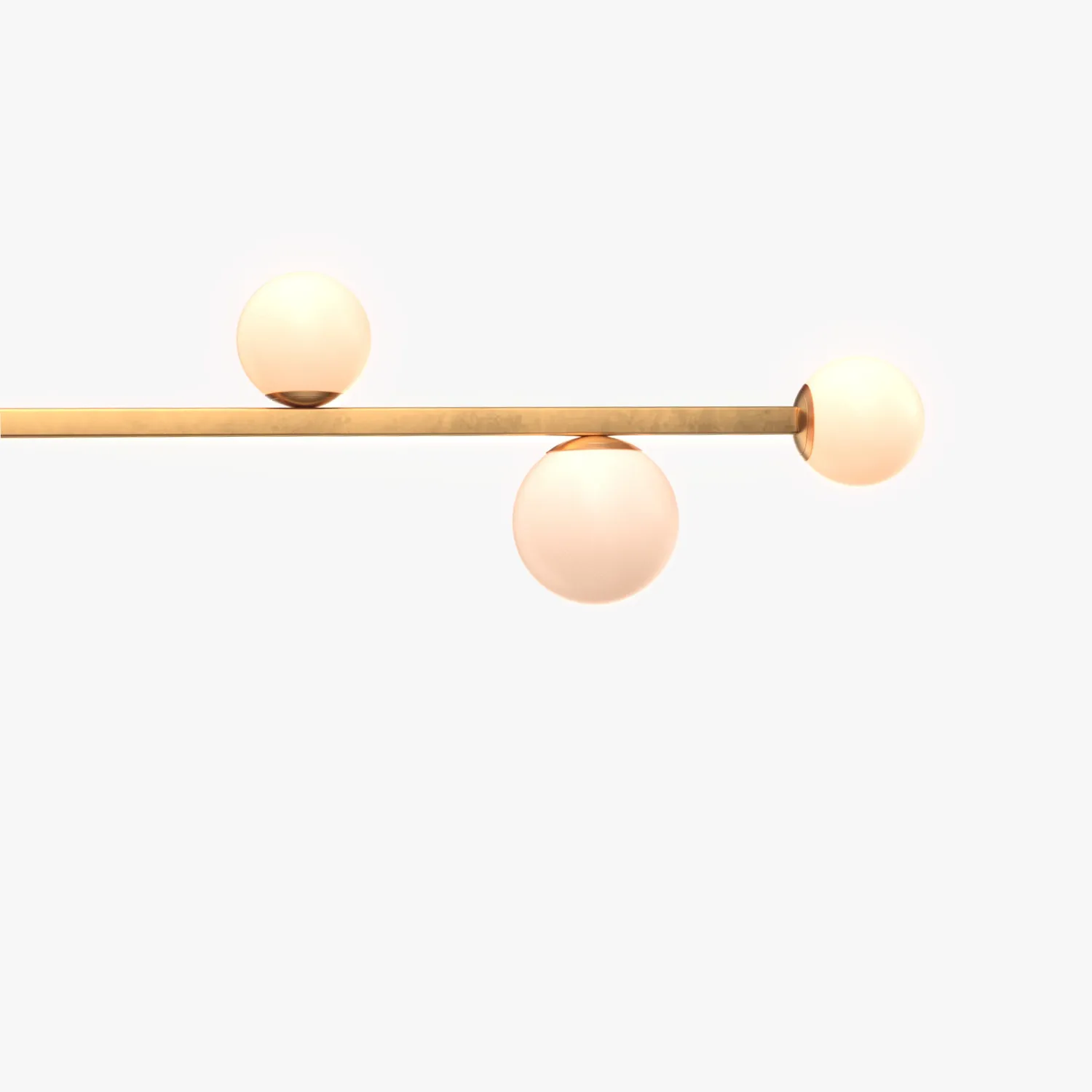 8 Lights Globe Linear Chandelier Light Fixture PBR 3D Model_05