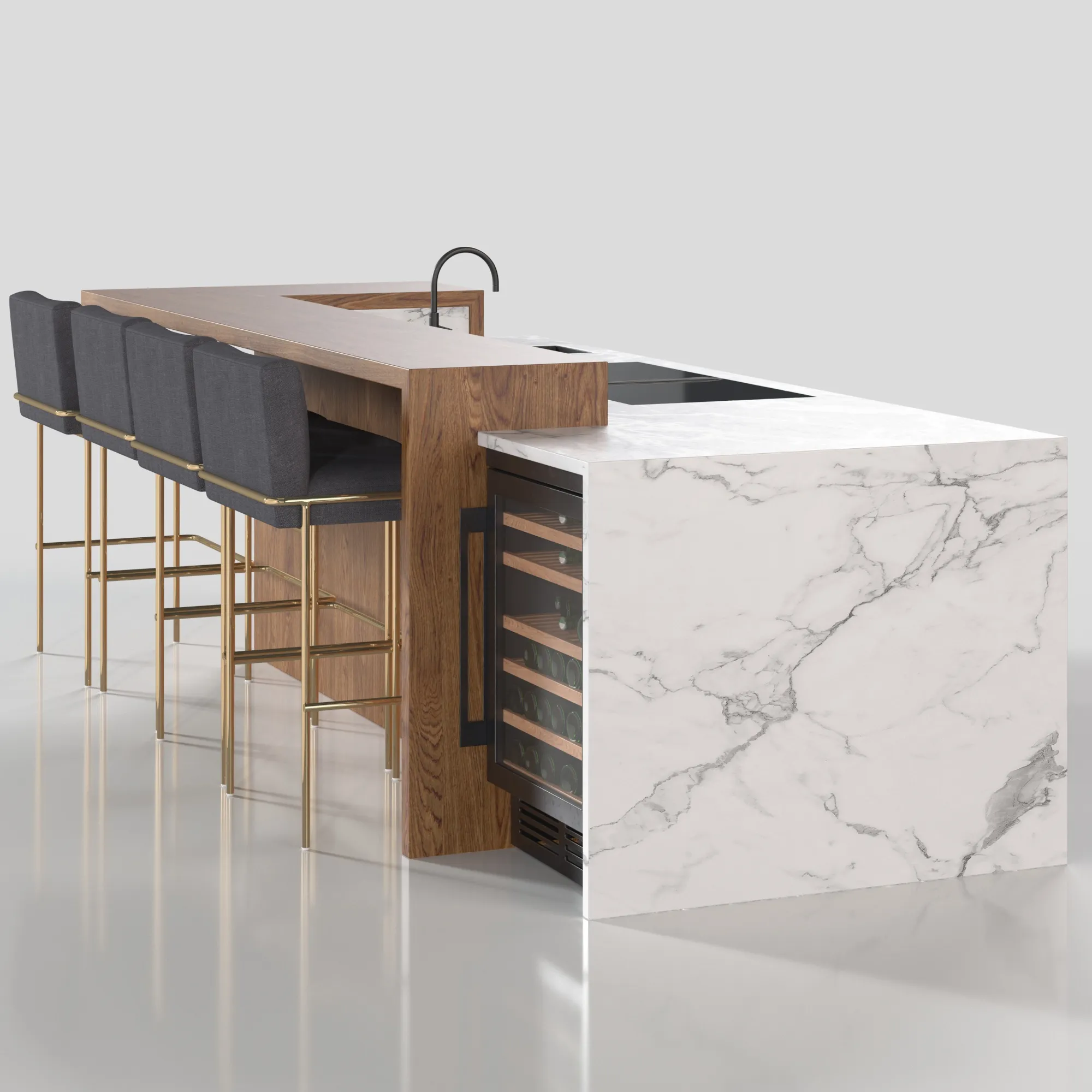Kitchen Island Countertop 04 PBR 3D Model_01