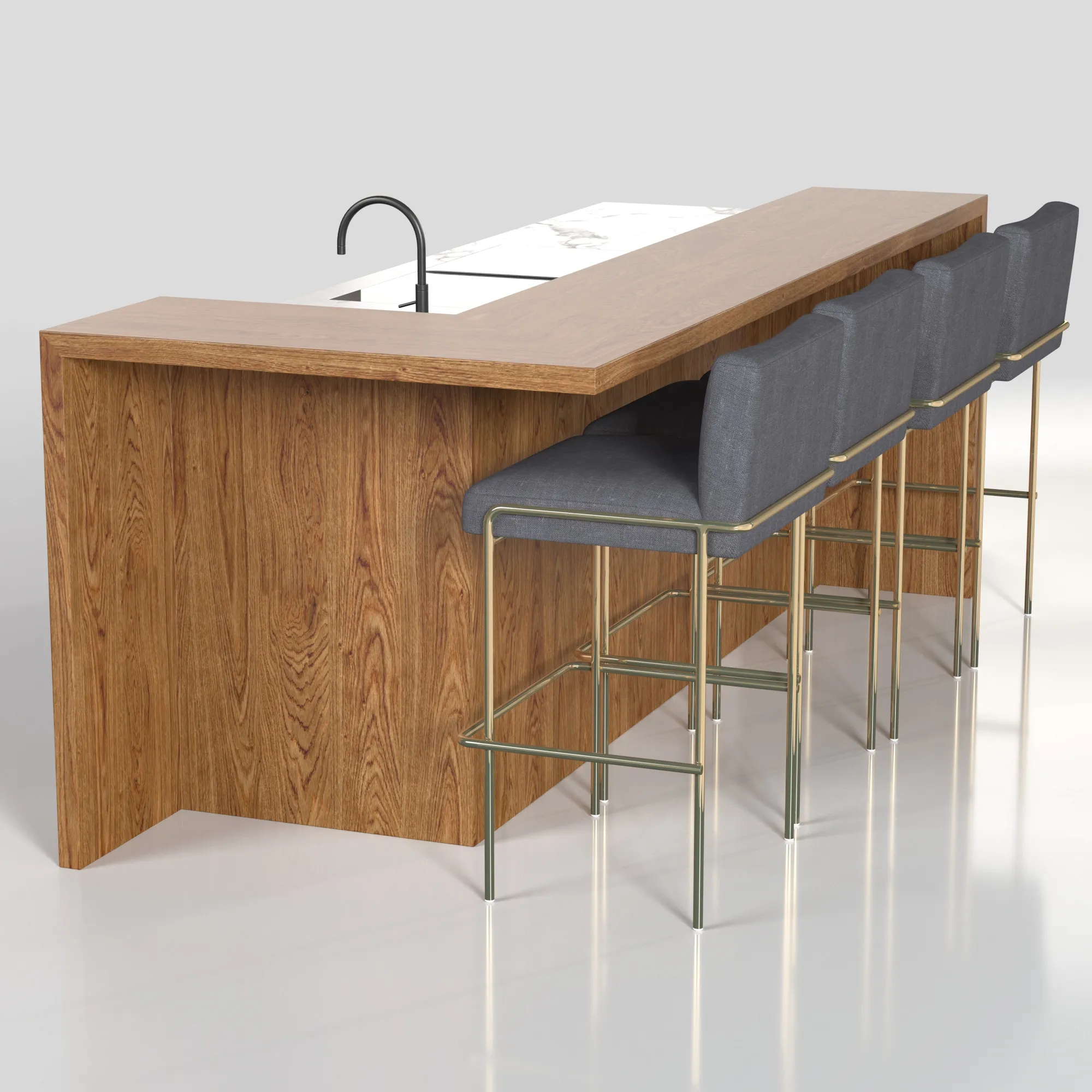 Kitchen Island Countertop 04 PBR 3D Model_04