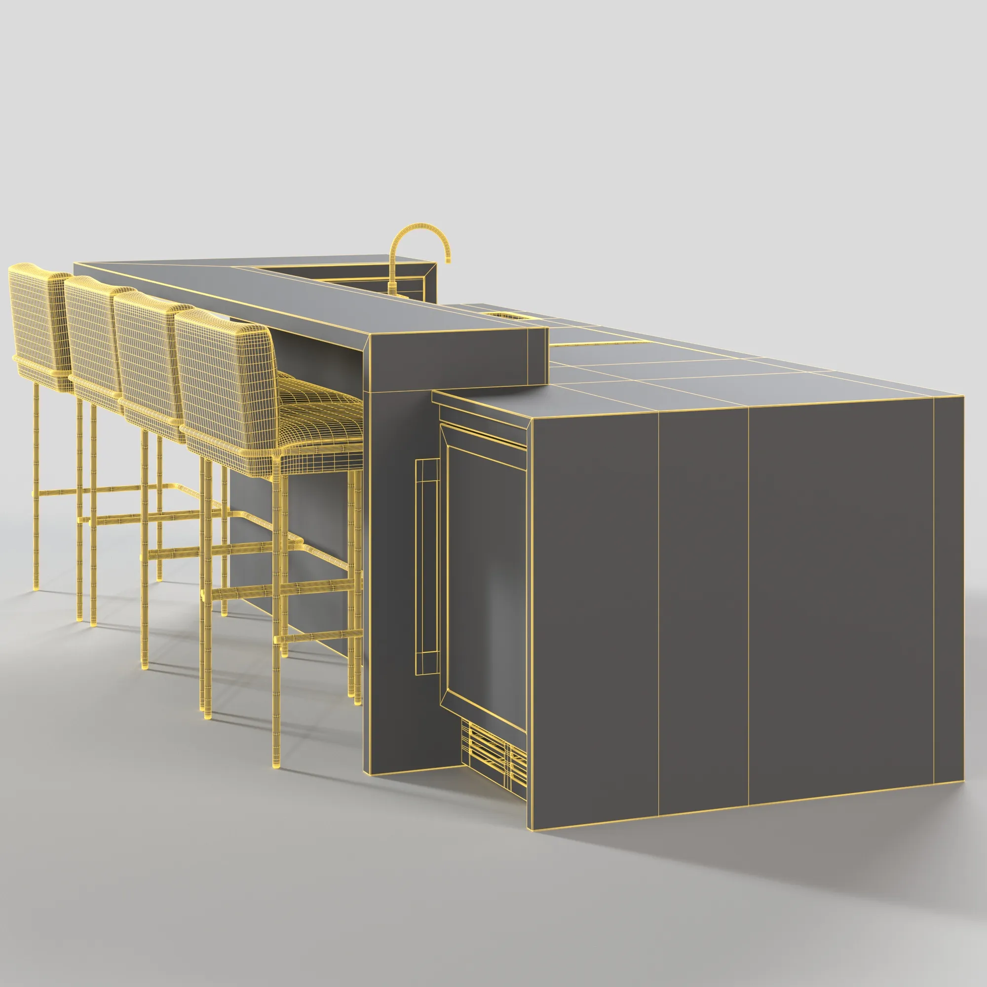 Kitchen Island Countertop 04 PBR 3D Model_07